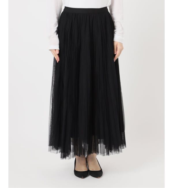 Spick and Span「《追加2》ランダムチュールプリーツスカート」|スカート|