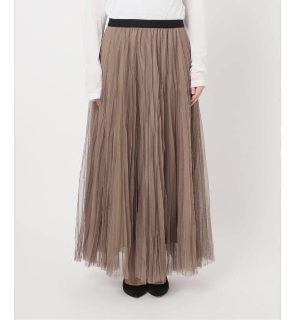 Spick and Span「《追加2》ランダムチュールプリーツスカート」|スカート|