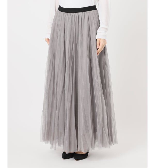 Spick and Span「《追加2》ランダムチュールプリーツスカート」|スカート|