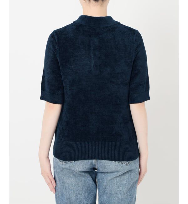  「【洗える】ベロアハーフスリーブニット」|ニット・セーター|