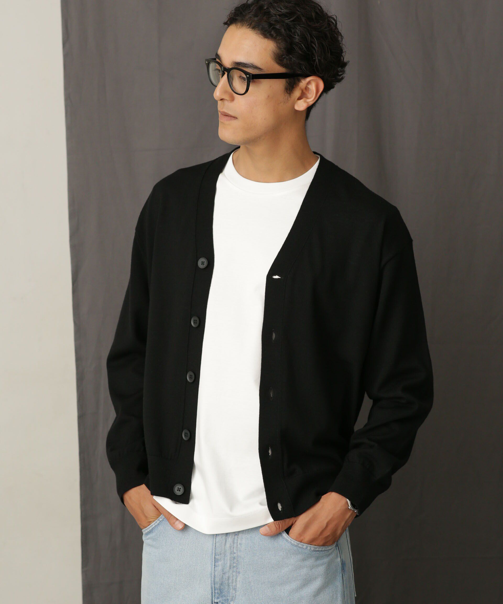 nano･universe「「毛玉レスニット」 ファインゲージＶカーディガン」|ニット・セーター|