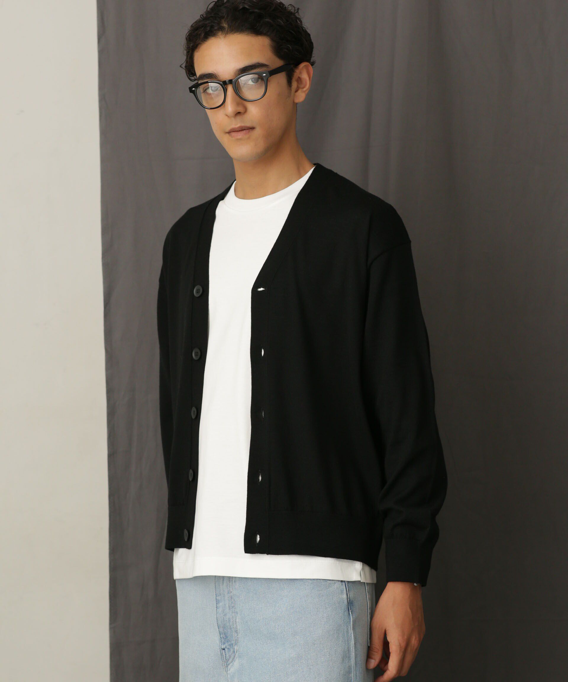 nano･universe「「毛玉レスニット」 ファインゲージＶカーディガン」|ニット・セーター|