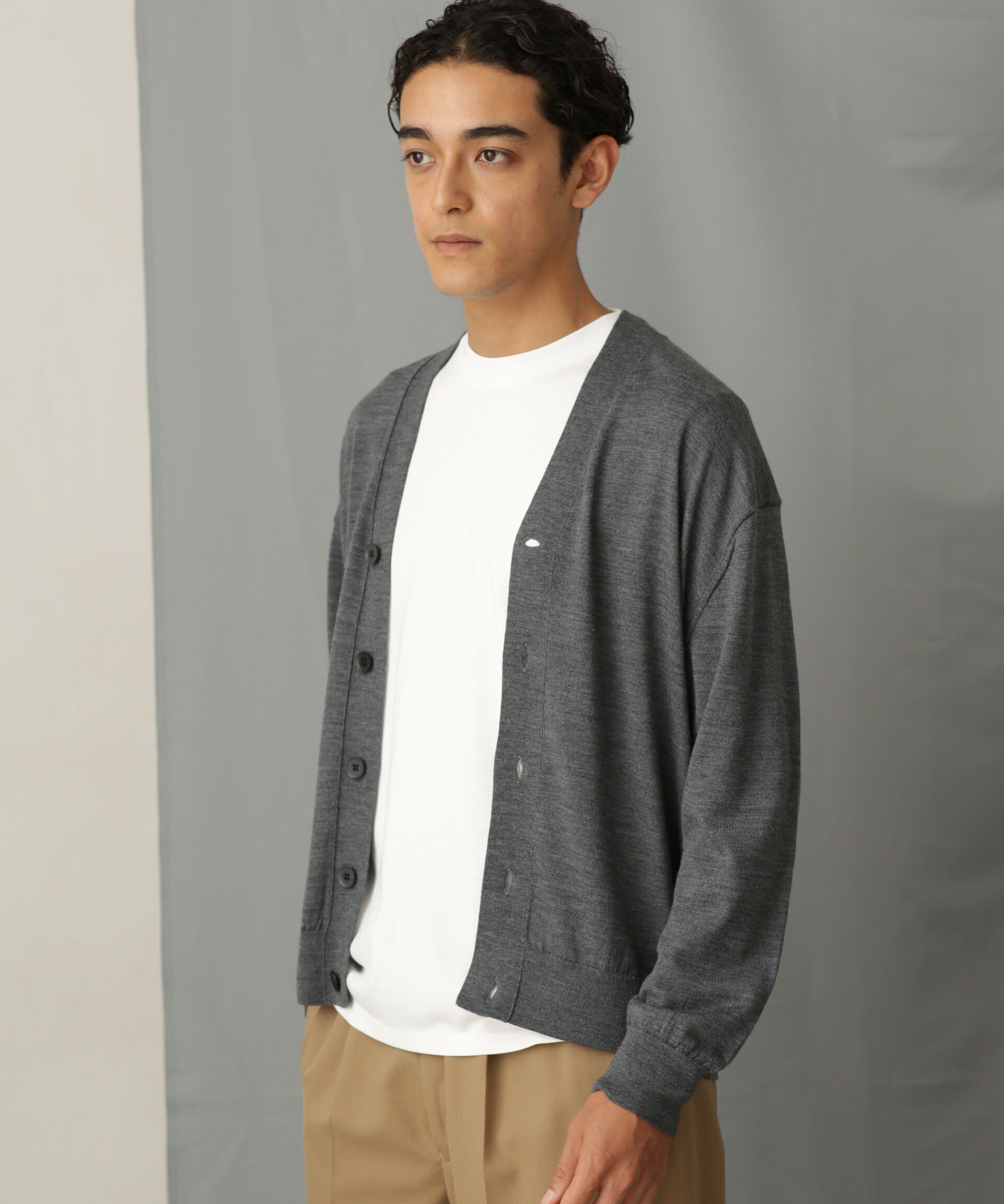 nano･universe「「毛玉レスニット」 ファインゲージＶカーディガン」|ニット・セーター|