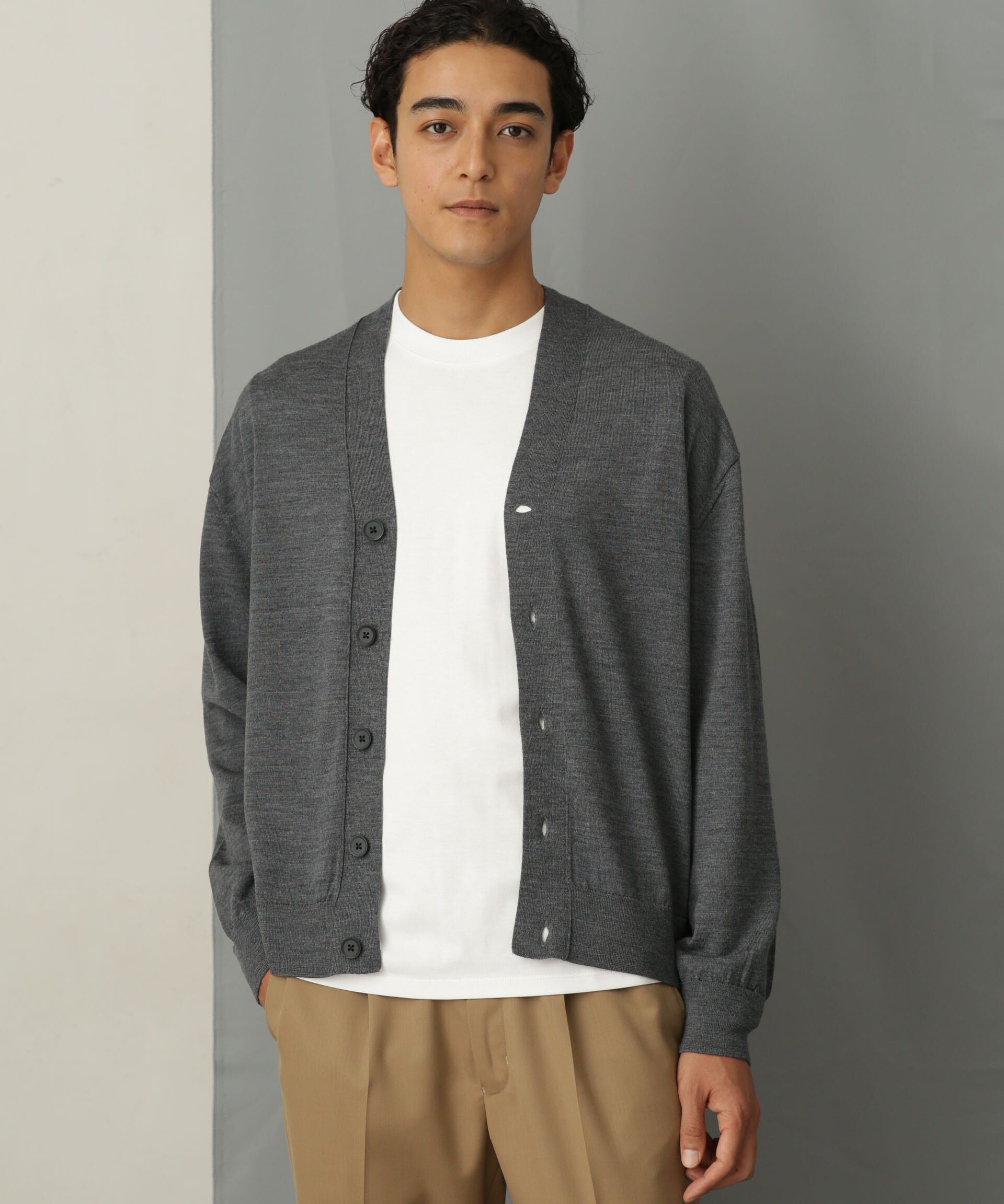 nano･universe「「毛玉レスニット」 ファインゲージＶカーディガン」|ニット・セーター|