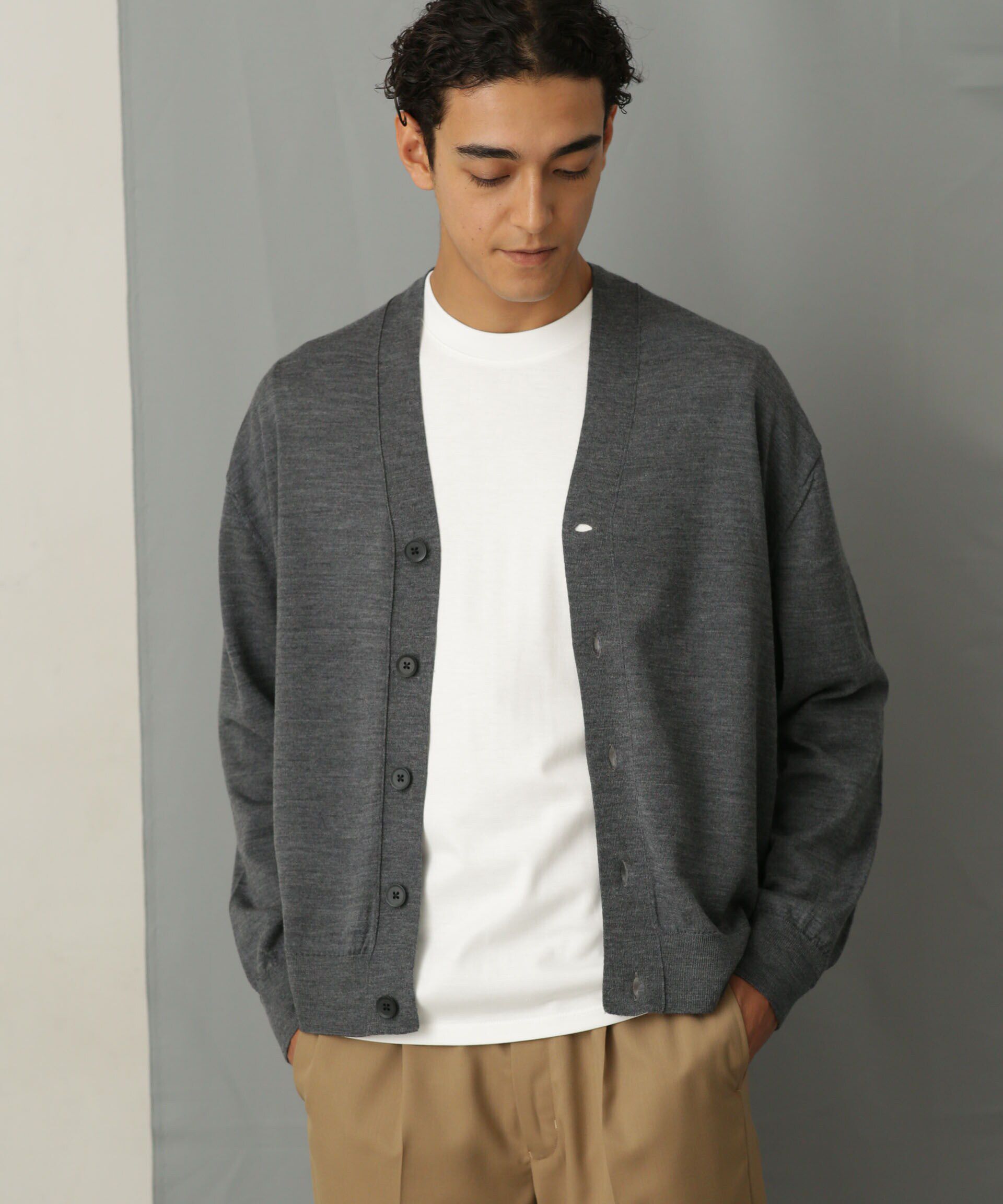 nano･universe「「毛玉レスニット」 ファインゲージＶカーディガン」|ニット・セーター|