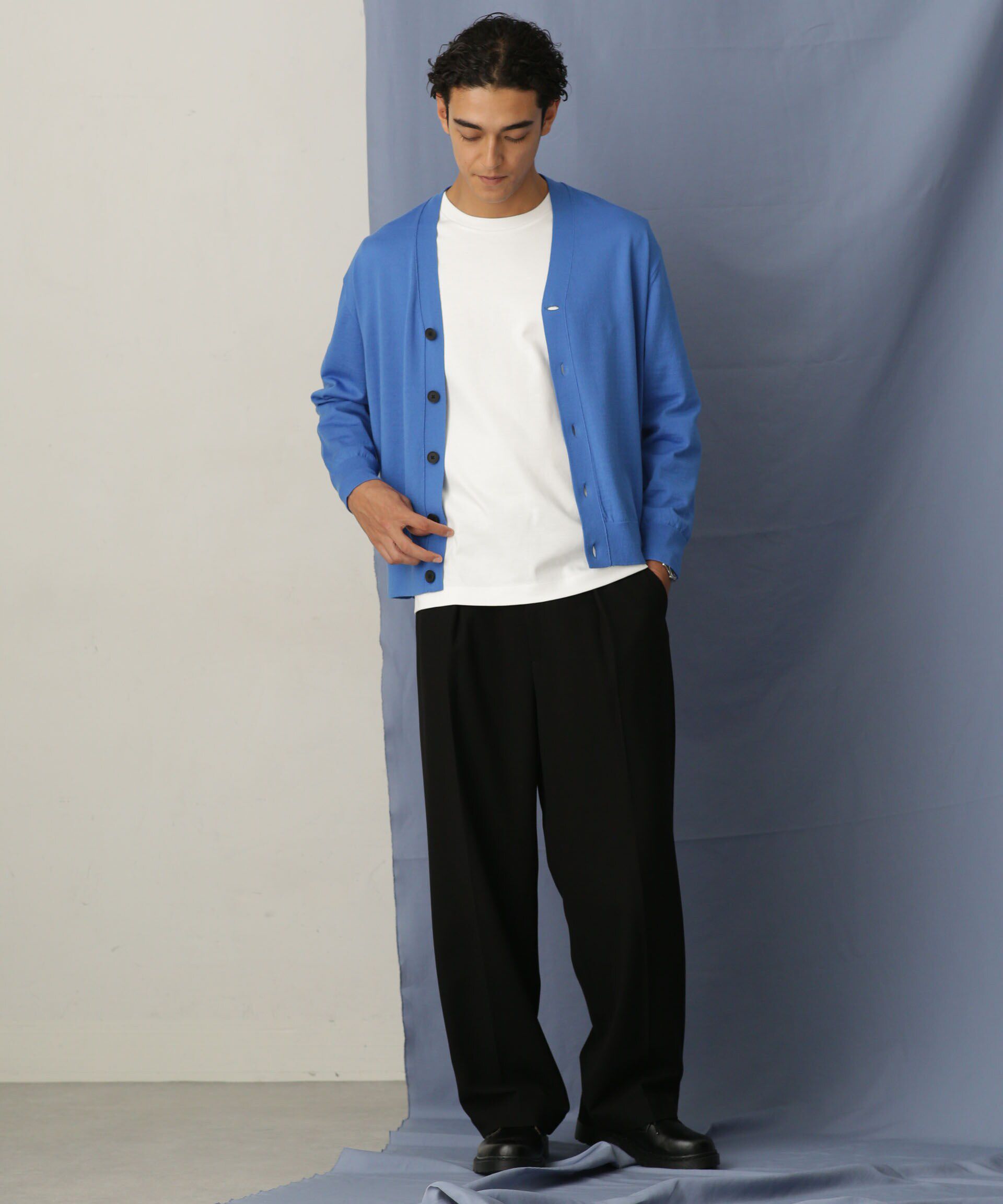 nano･universe「「毛玉レスニット」 ファインゲージＶカーディガン」|ニット・セーター|