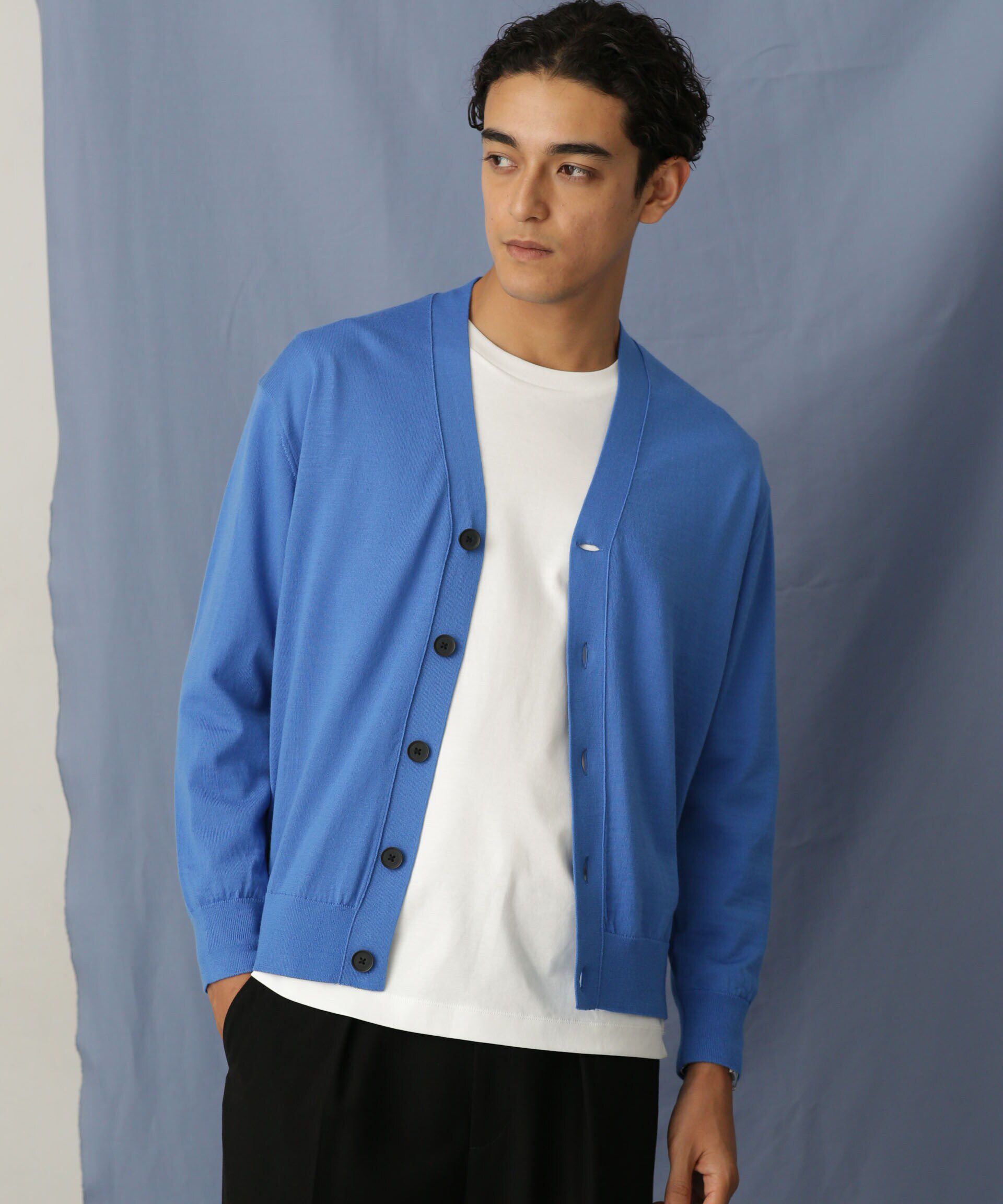 nano･universe「「毛玉レスニット」 ファインゲージＶカーディガン」|ニット・セーター|