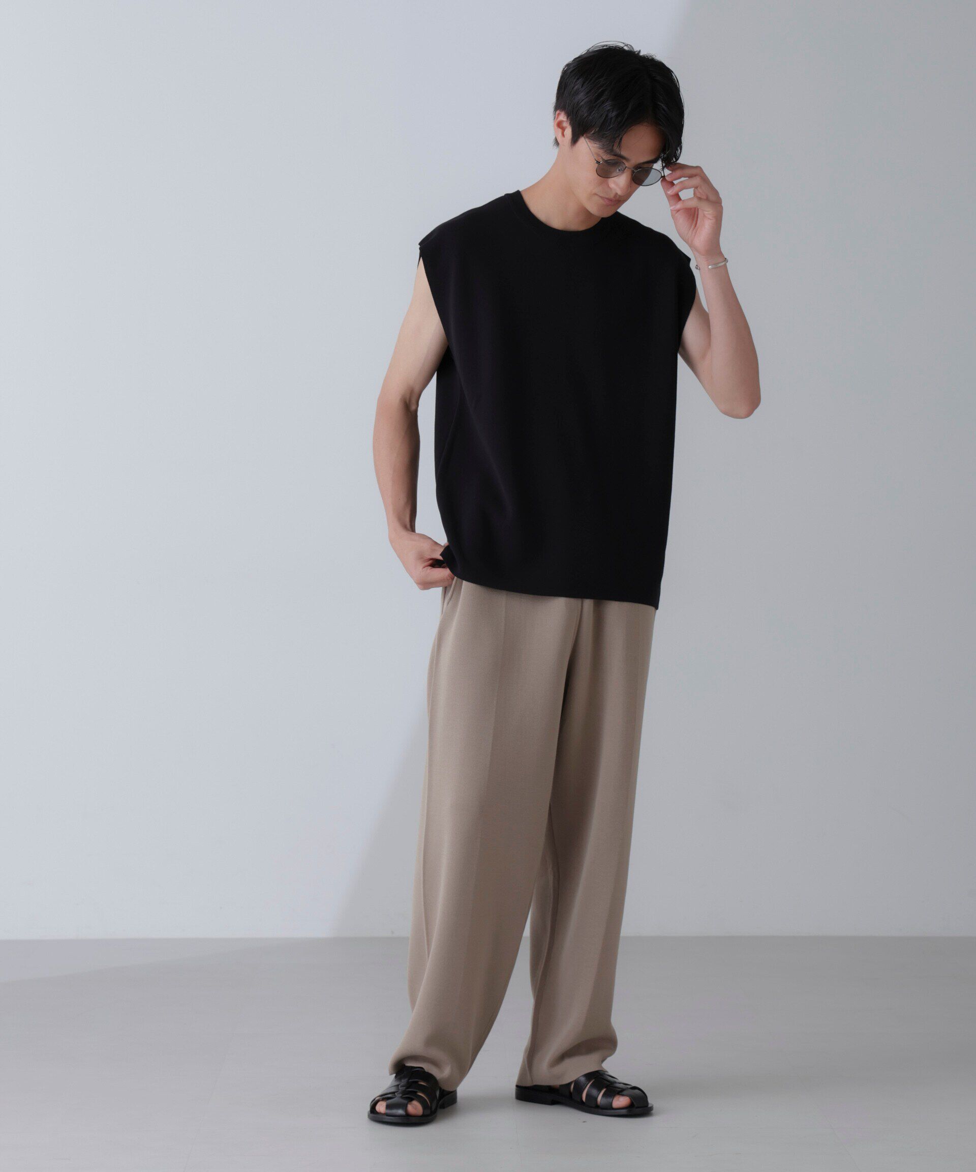 nano･universe「14ゲージミラノリブニット タンクトップ(手洗い可能)」|ニット・セーター|