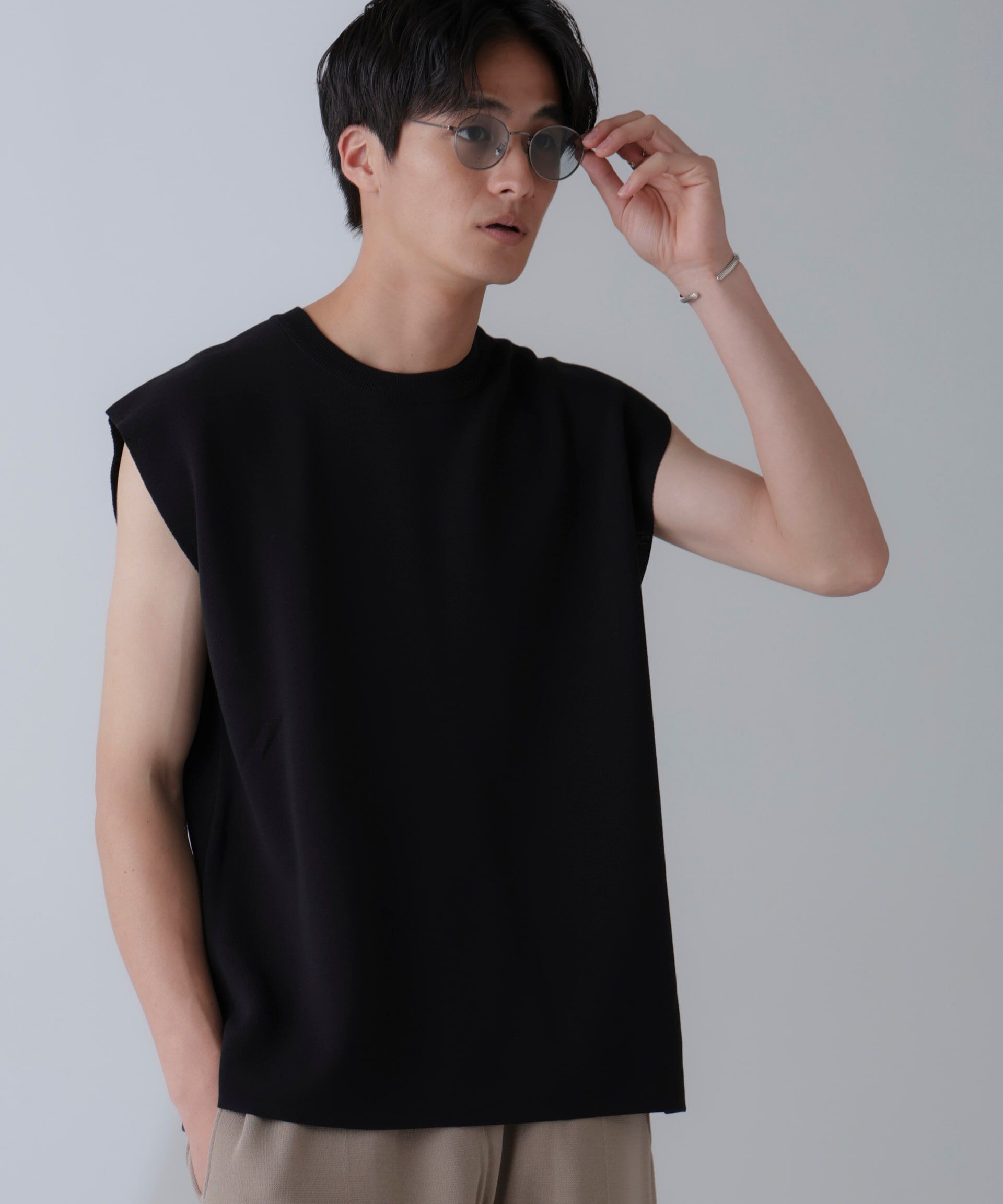 nano･universe「14ゲージミラノリブニット タンクトップ(手洗い可能)」|ニット・セーター|