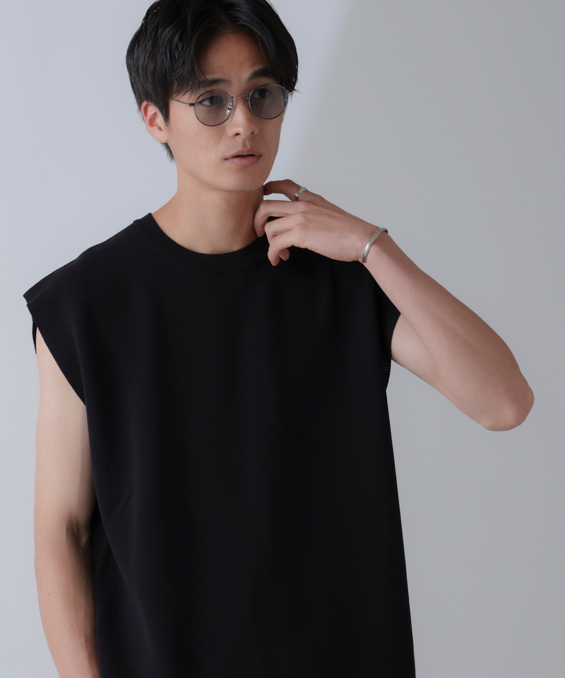 nano･universe「14ゲージミラノリブニット タンクトップ(手洗い可能)」|ニット・セーター|