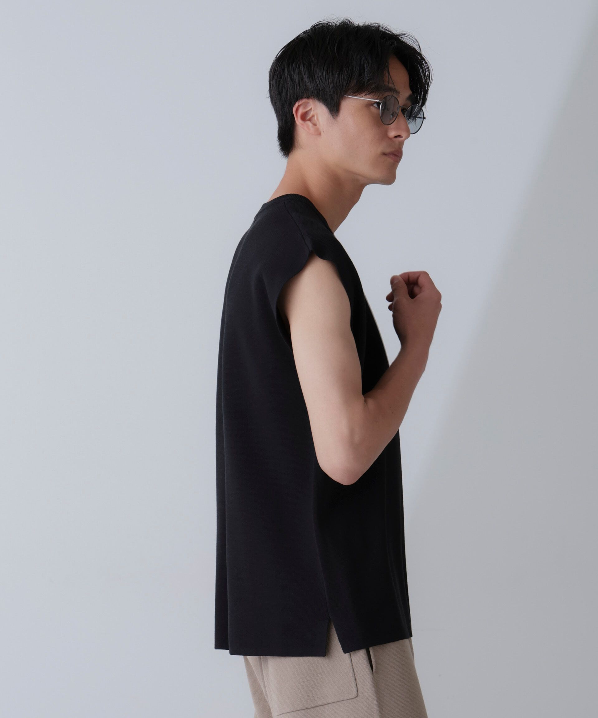 nano･universe「14ゲージミラノリブニット タンクトップ(手洗い可能)」|ニット・セーター|