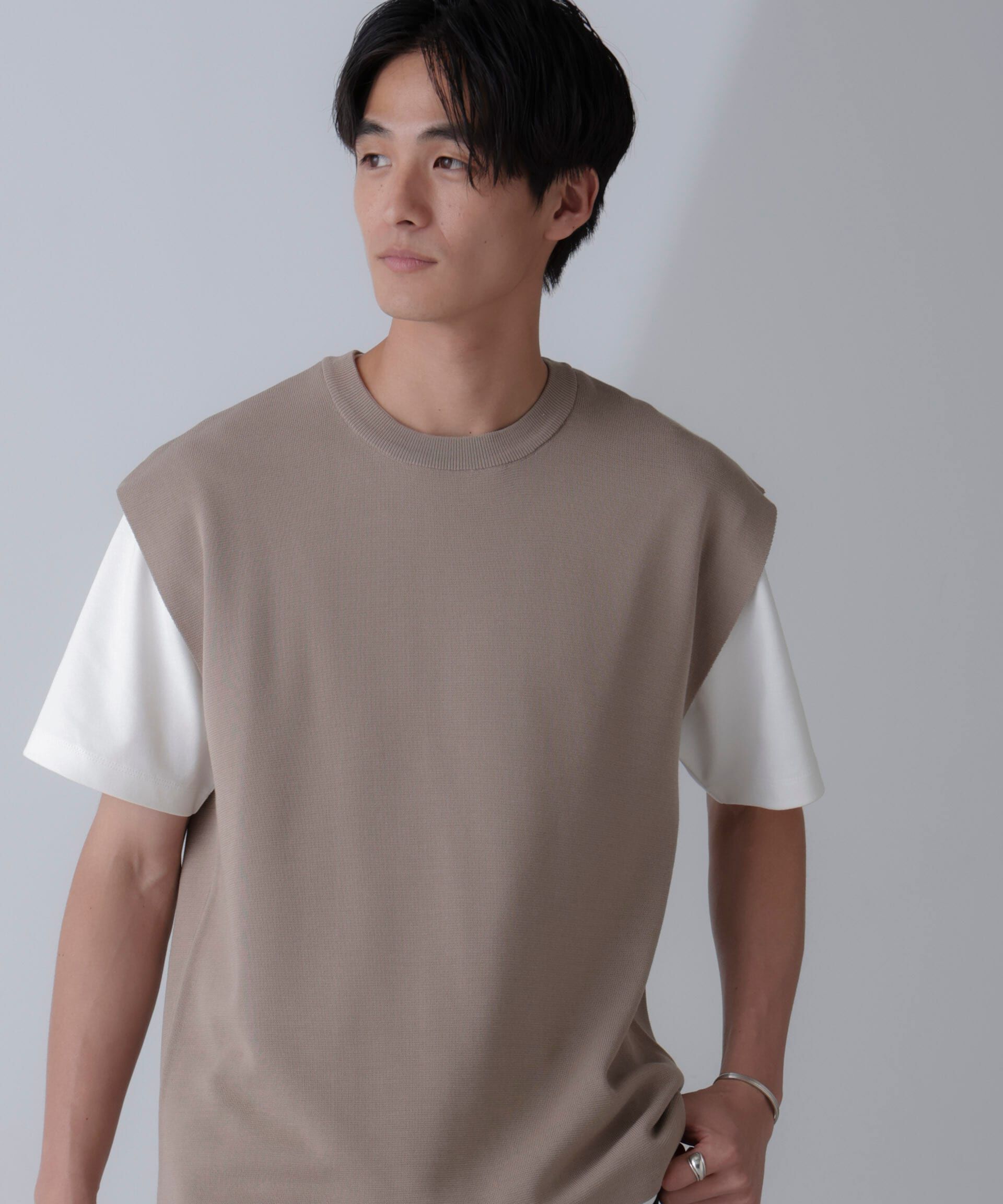 nano･universe「14ゲージミラノリブニット タンクトップ(手洗い可能)」|ニット・セーター|