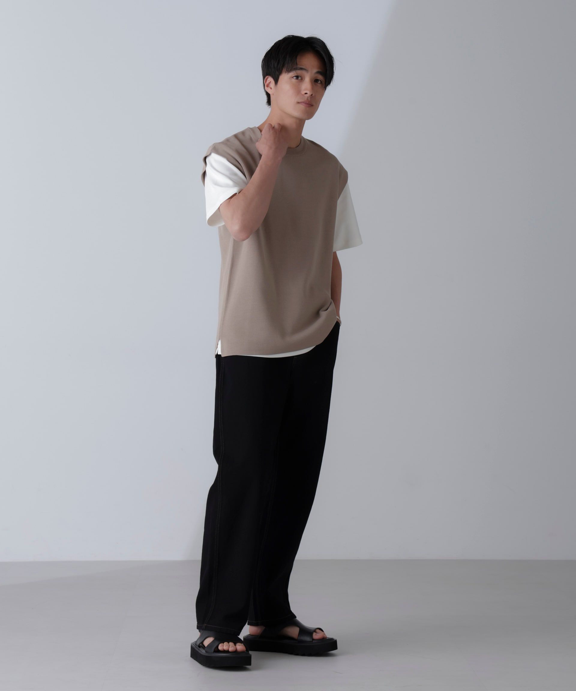 nano･universe「14ゲージミラノリブニット タンクトップ(手洗い可能)」|ニット・セーター|