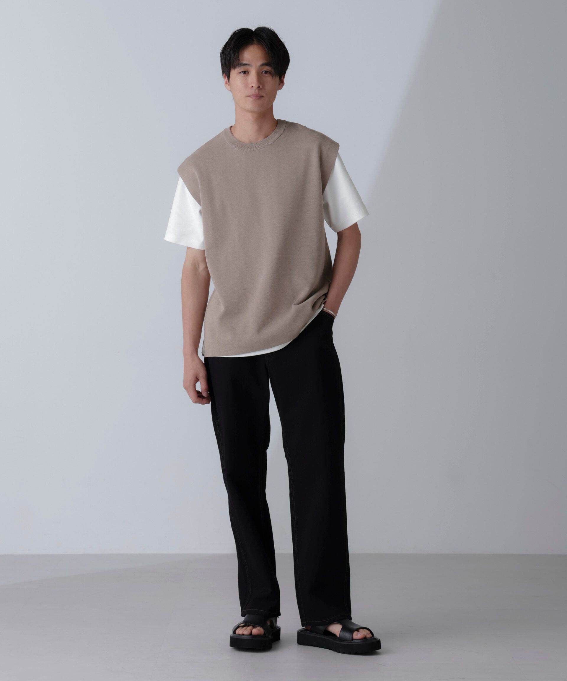 nano･universe「14ゲージミラノリブニット タンクトップ(手洗い可能)」|ニット・セーター|