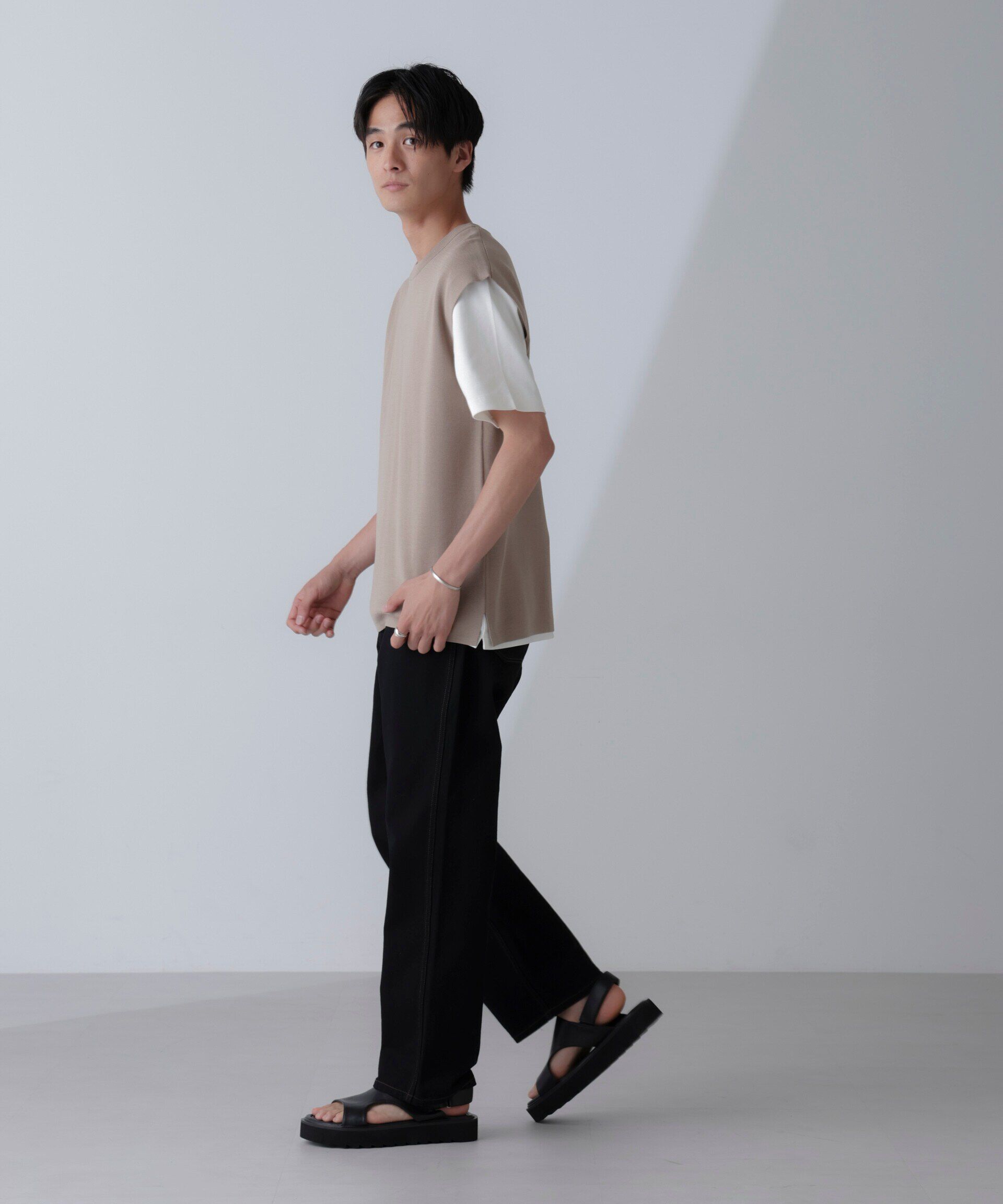 nano･universe「14ゲージミラノリブニット タンクトップ(手洗い可能)」|ニット・セーター|