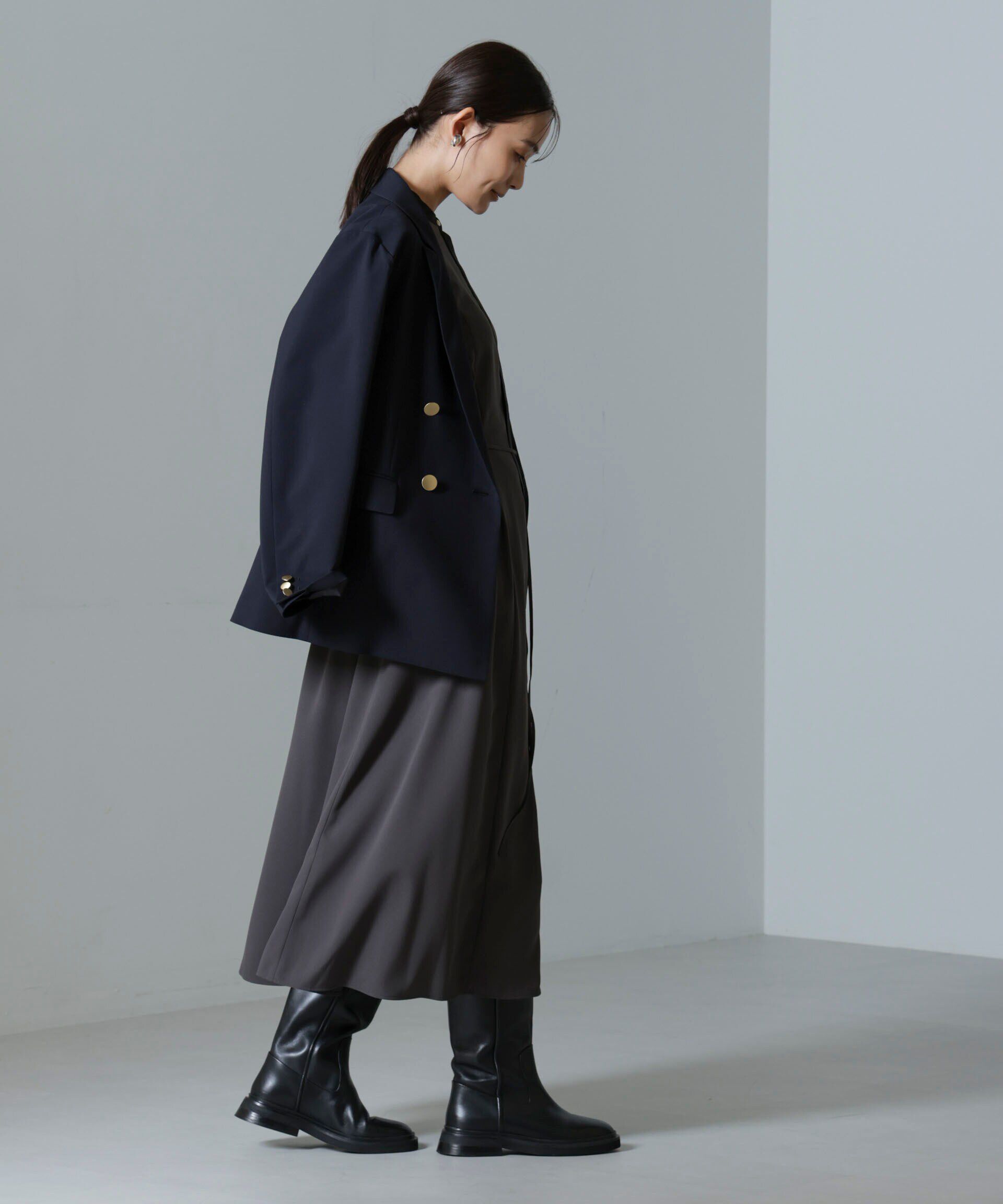 nano･universe「バイカラースタンドギャザーワンピース」|ワンピース|