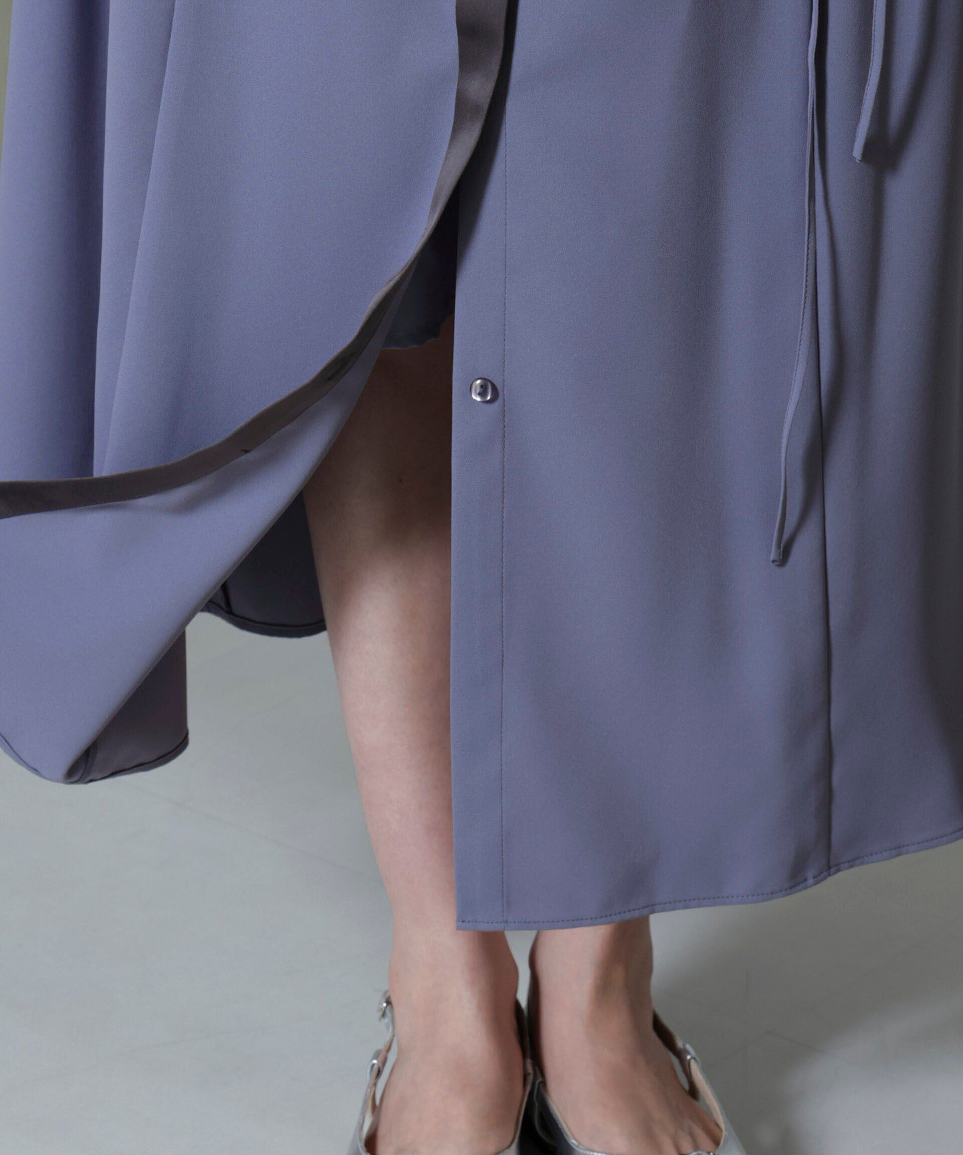 nano･universe「バイカラースタンドギャザーワンピース」|ワンピース|