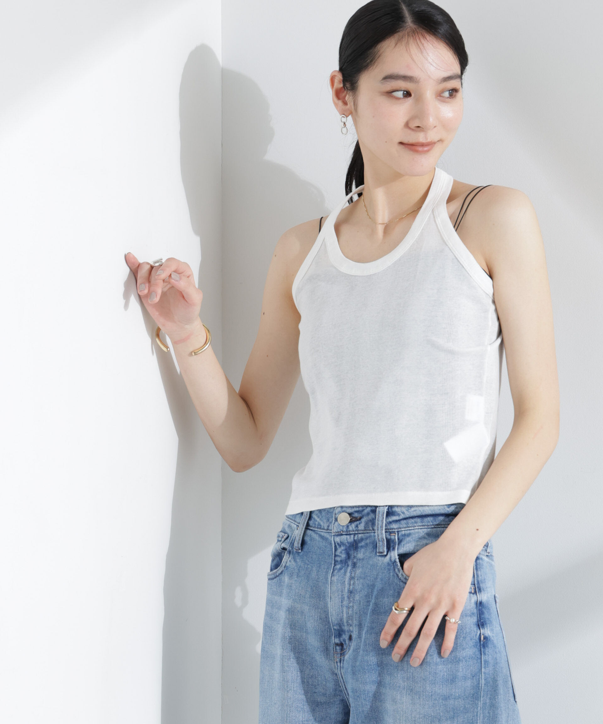 nano･universe「Robert P. Miller/Light Prib Halter tank」|Tシャツ・カットソー|オフホワイト1