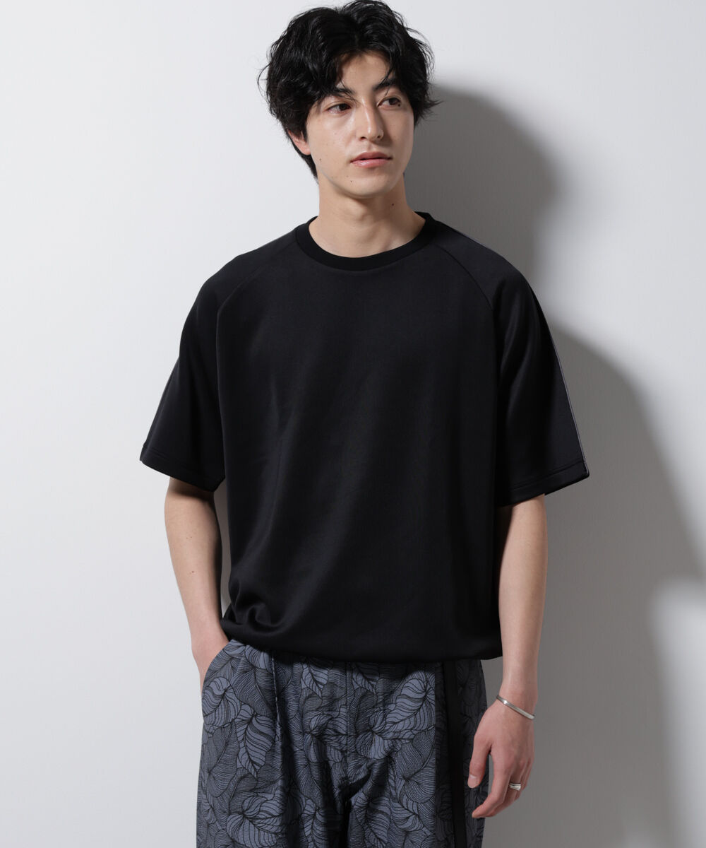 nano･universe「ラグランアジャストTシャツ 半袖」|Tシャツ・カットソー|ブラック
