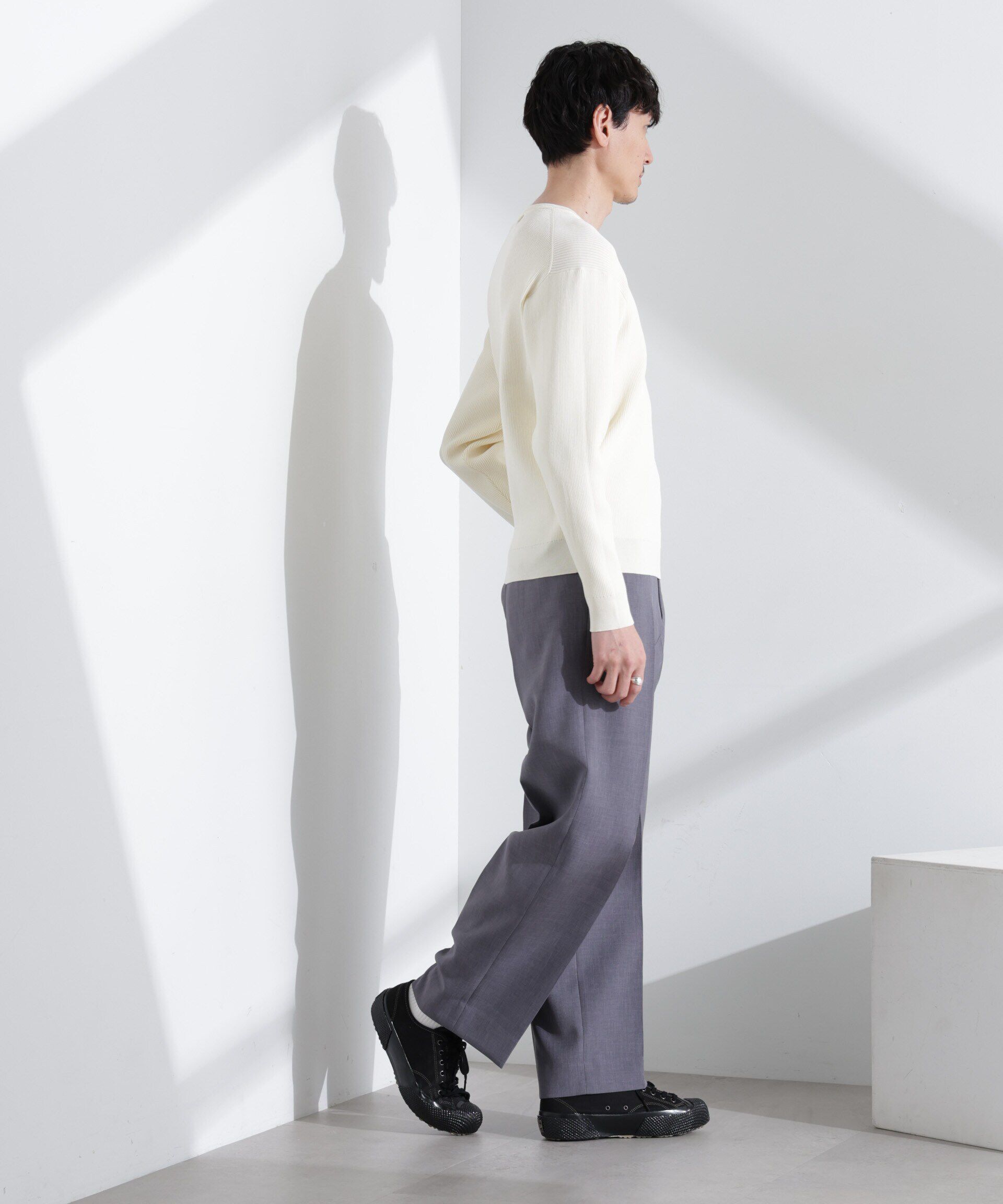  「CICAドライタッチ リブクルーネックニット」|ニット・セーター|