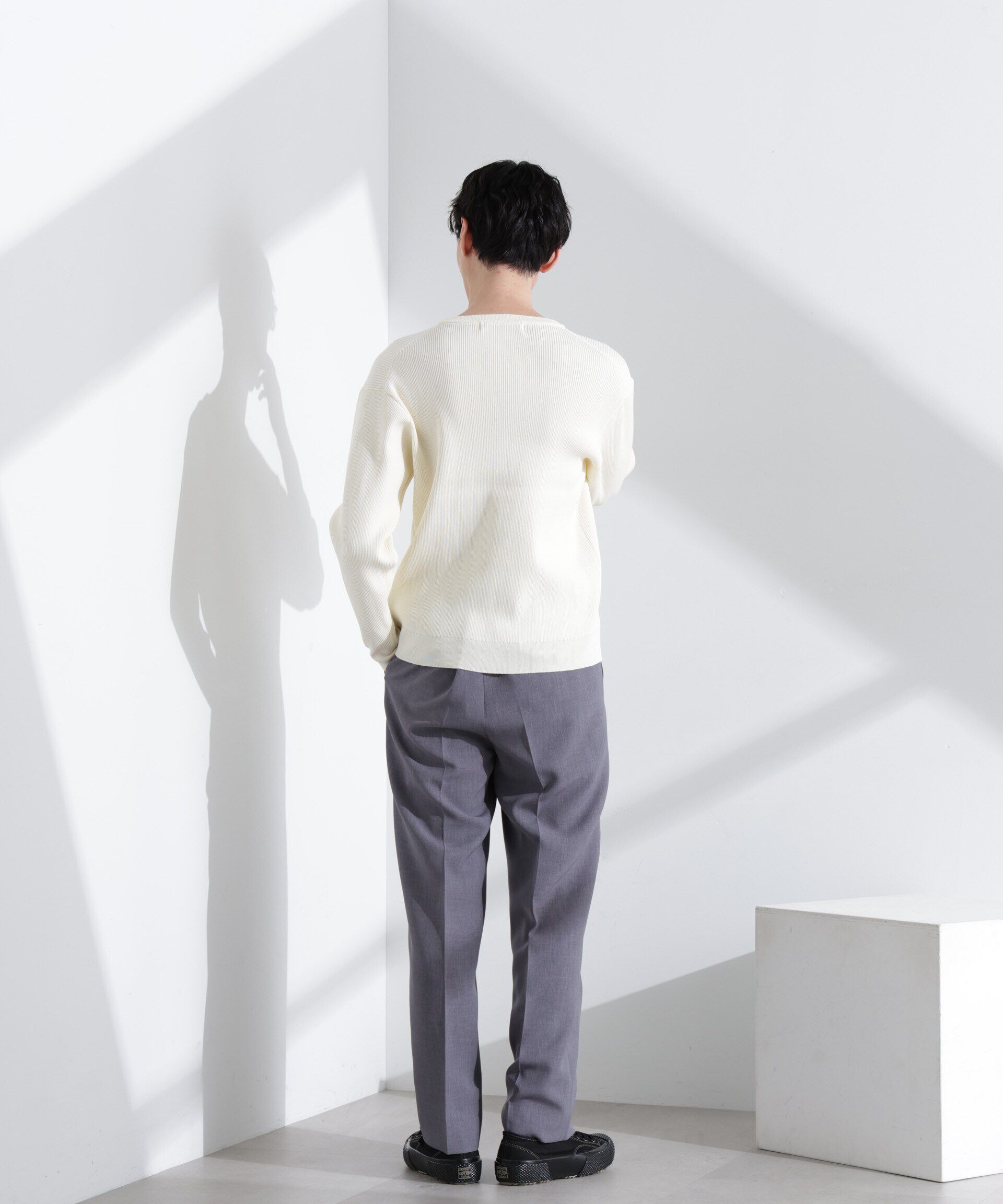  「CICAドライタッチ リブクルーネックニット」|ニット・セーター|