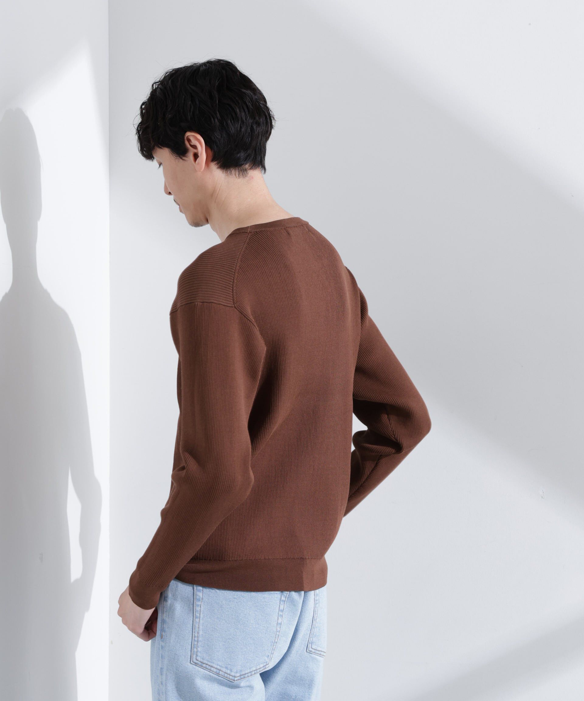  「CICAドライタッチ リブクルーネックニット」|ニット・セーター|