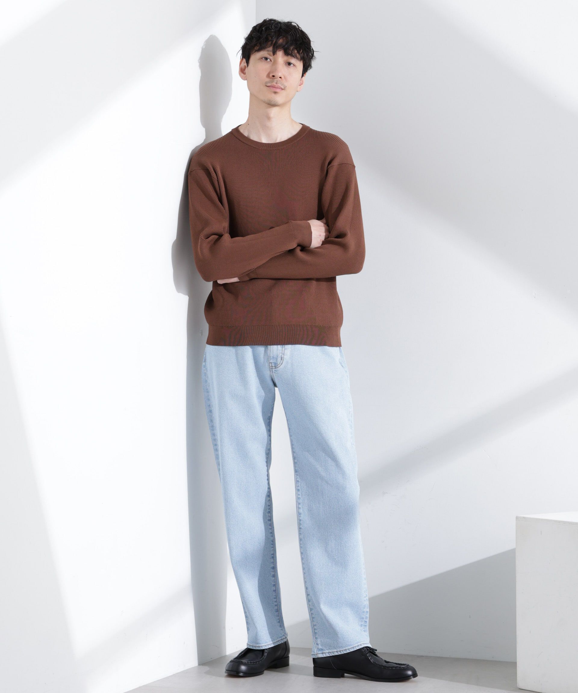  「CICAドライタッチ リブクルーネックニット」|ニット・セーター|