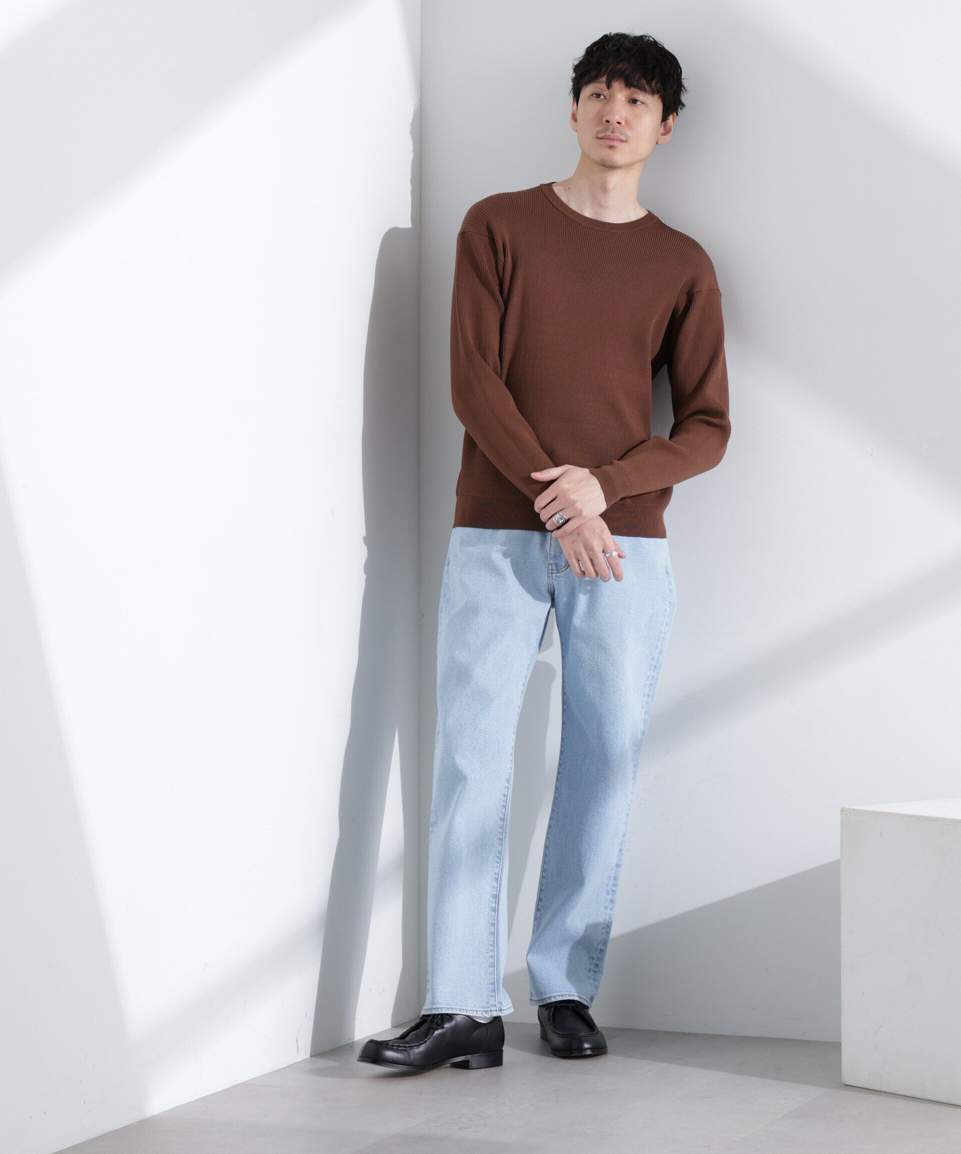  「CICAドライタッチ リブクルーネックニット」|ニット・セーター|