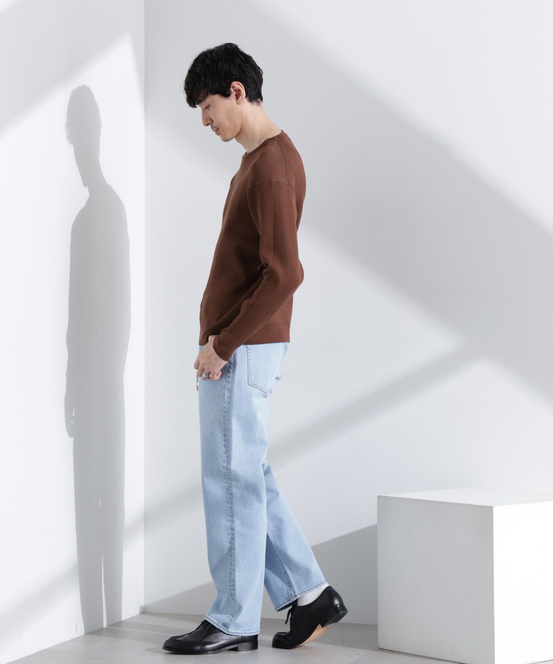  「CICAドライタッチ リブクルーネックニット」|ニット・セーター|