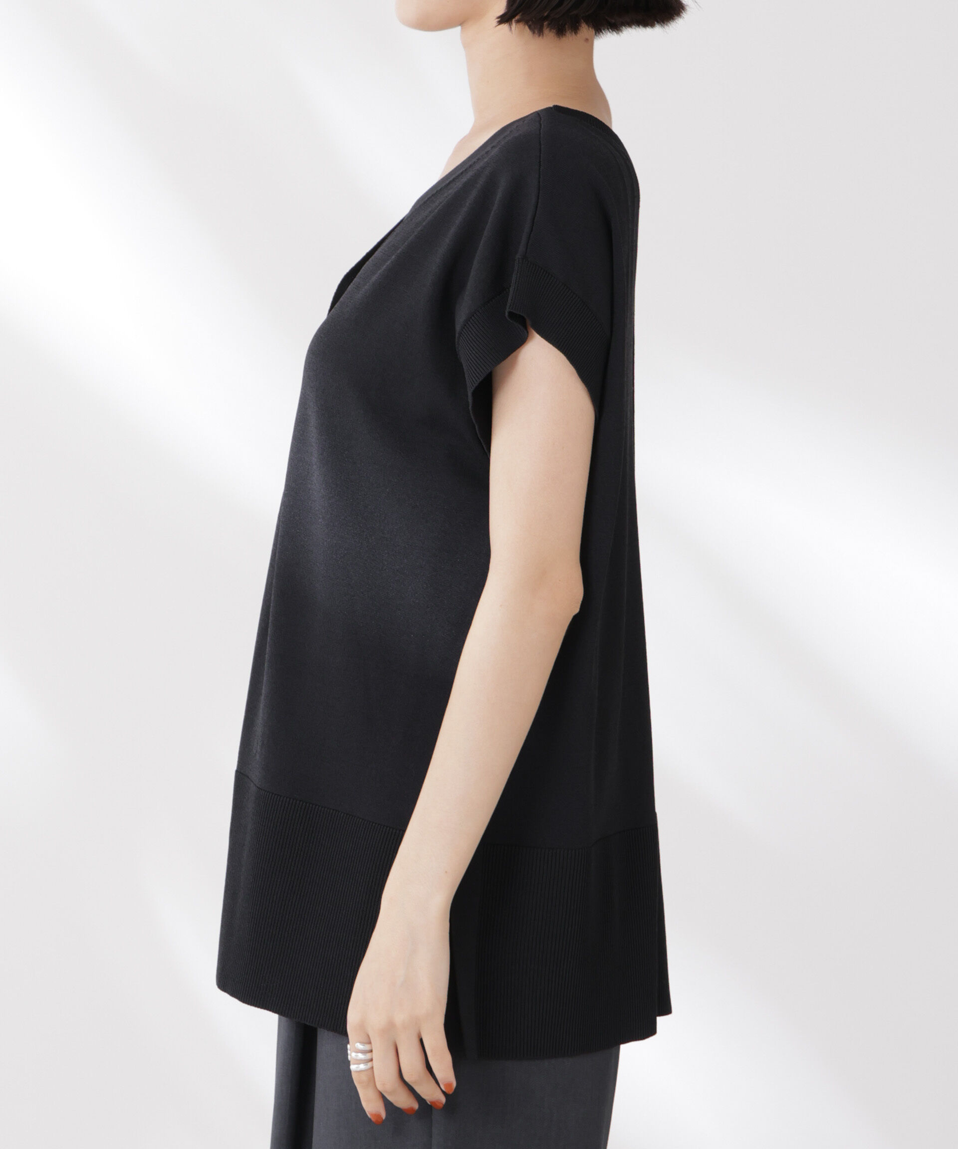 nano･universe「多機能強撚前後2wayフレンチスリーブニット」|ニット・セーター|