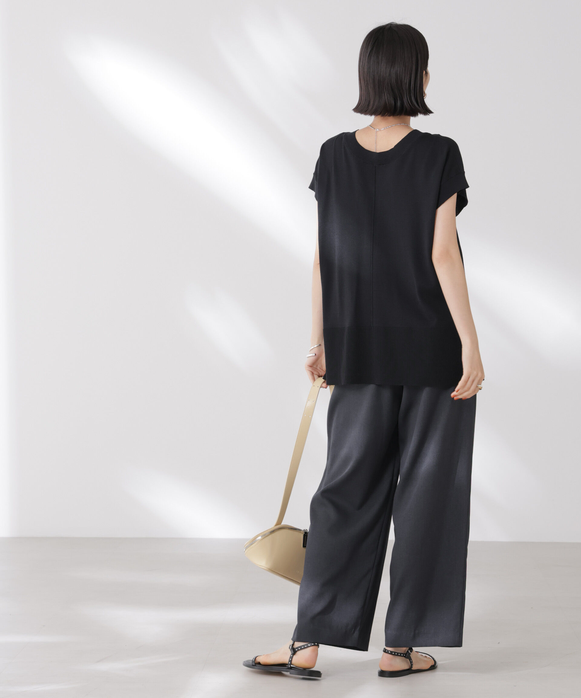 nano･universe「多機能強撚前後2wayフレンチスリーブニット」|ニット・セーター|