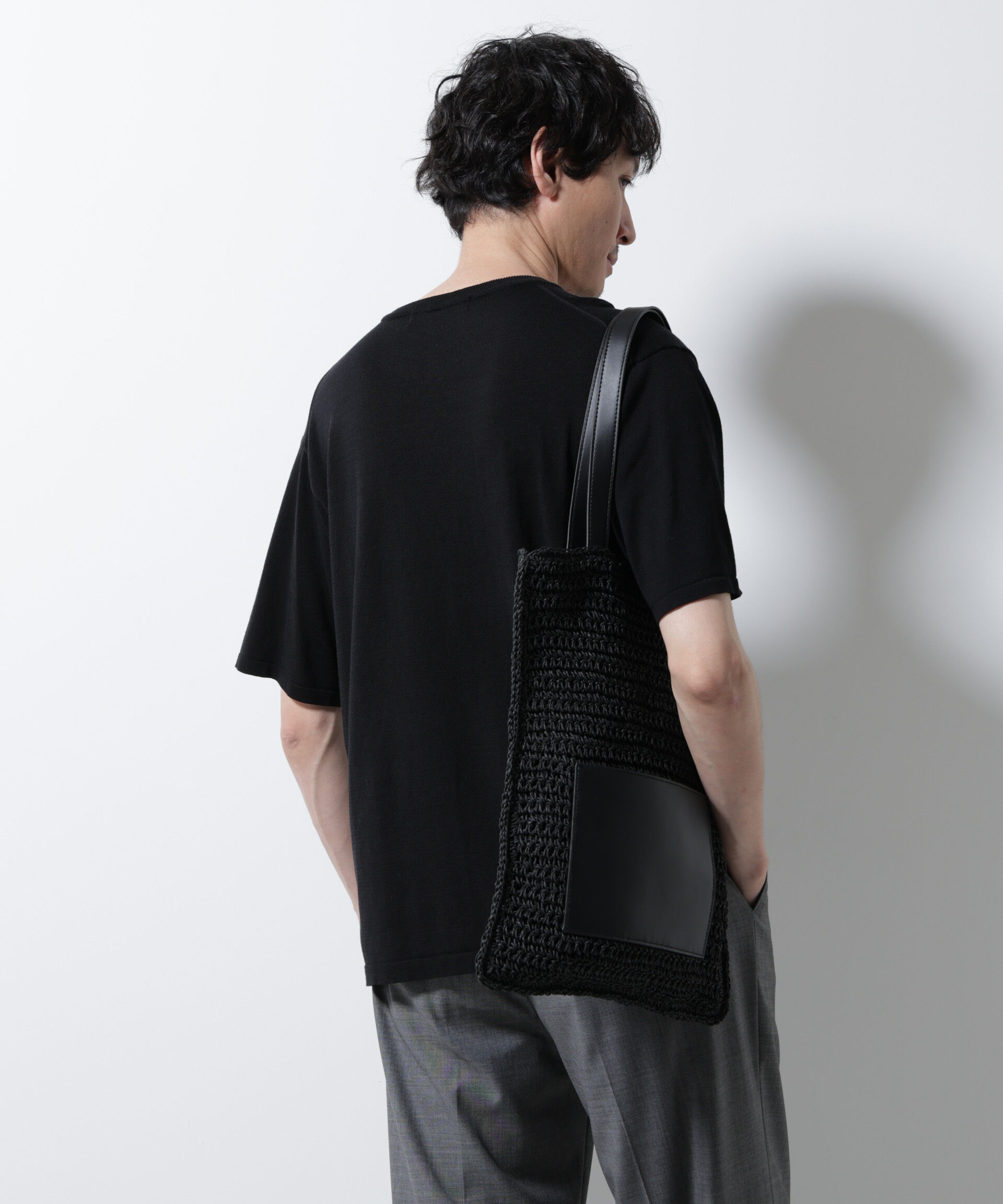 nano･universe「シルキータッチニットTシャツ 半袖」|ニット・セーター|