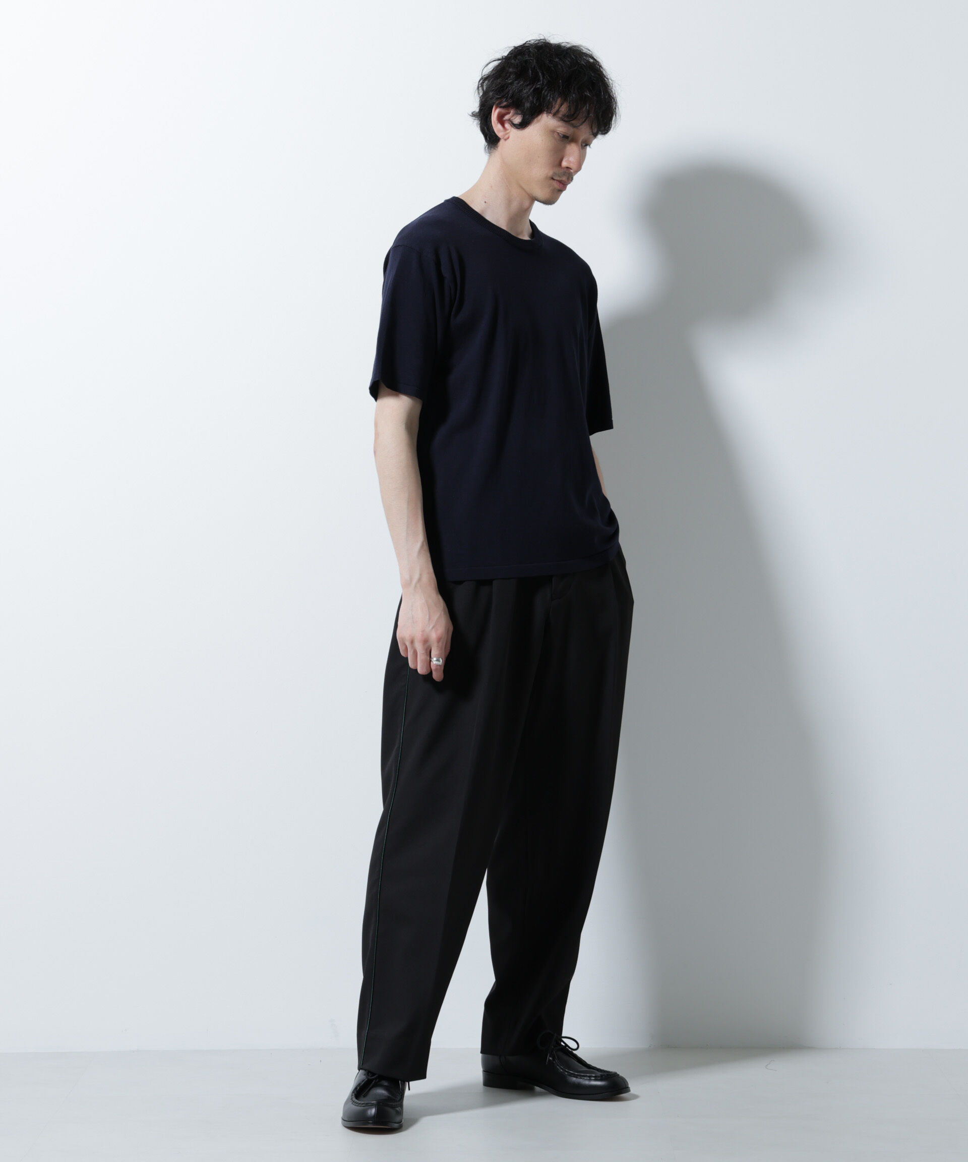 nano･universe「シルキータッチニットTシャツ 半袖」|ニット・セーター|