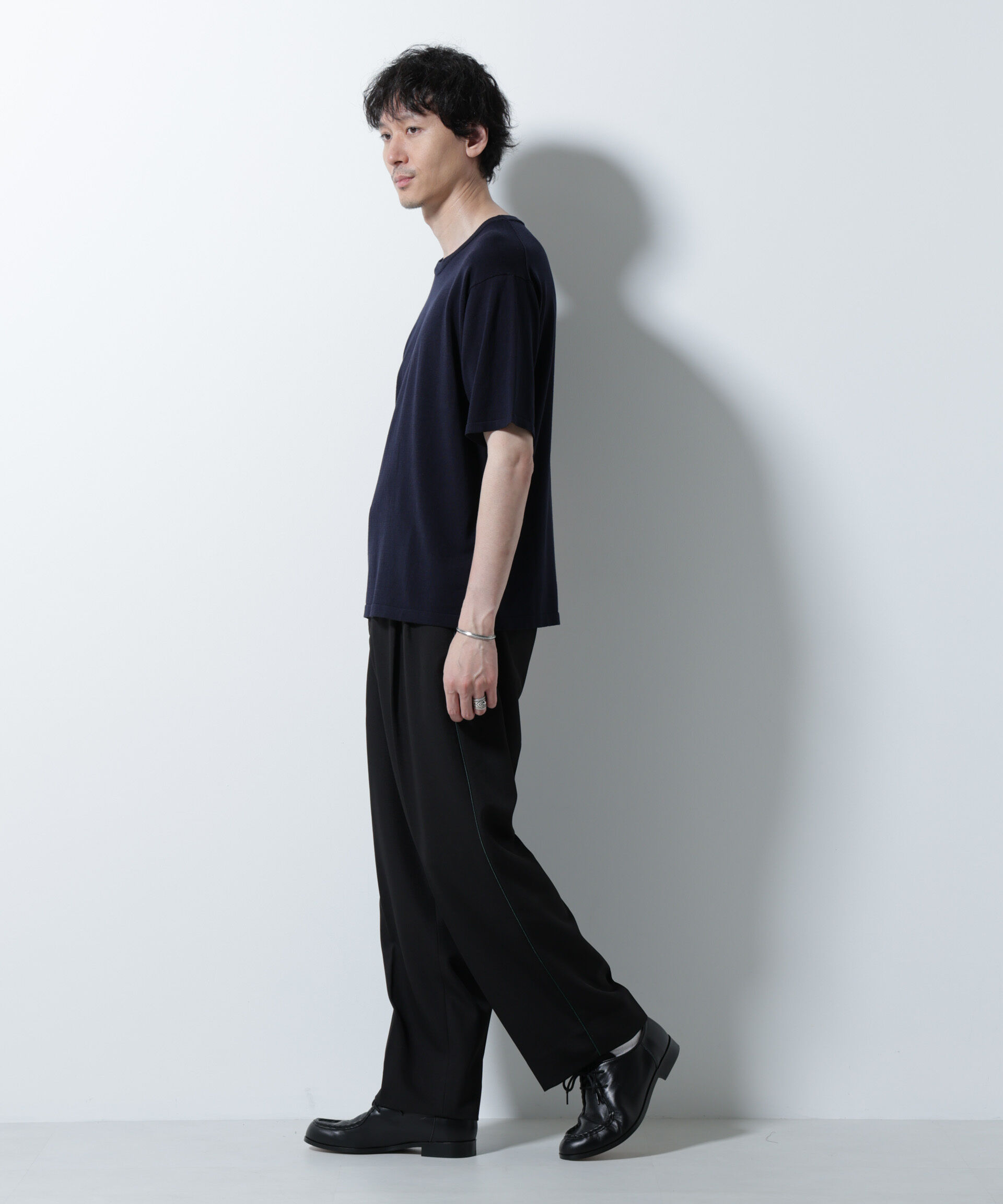 nano･universe「シルキータッチニットTシャツ 半袖」|ニット・セーター|