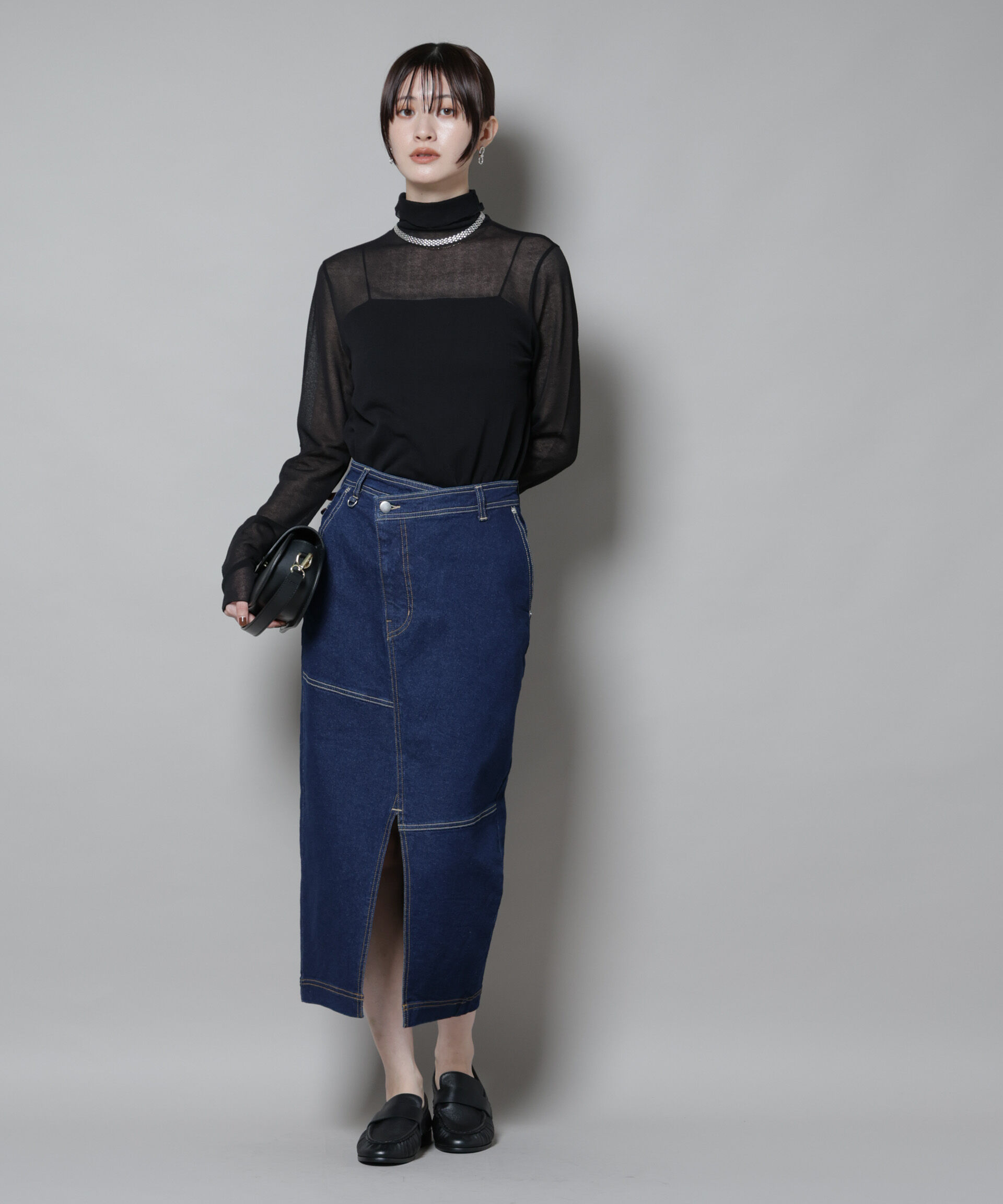 nano･universe「梨地シアータートルカットトップス」|Tシャツ・カットソー|