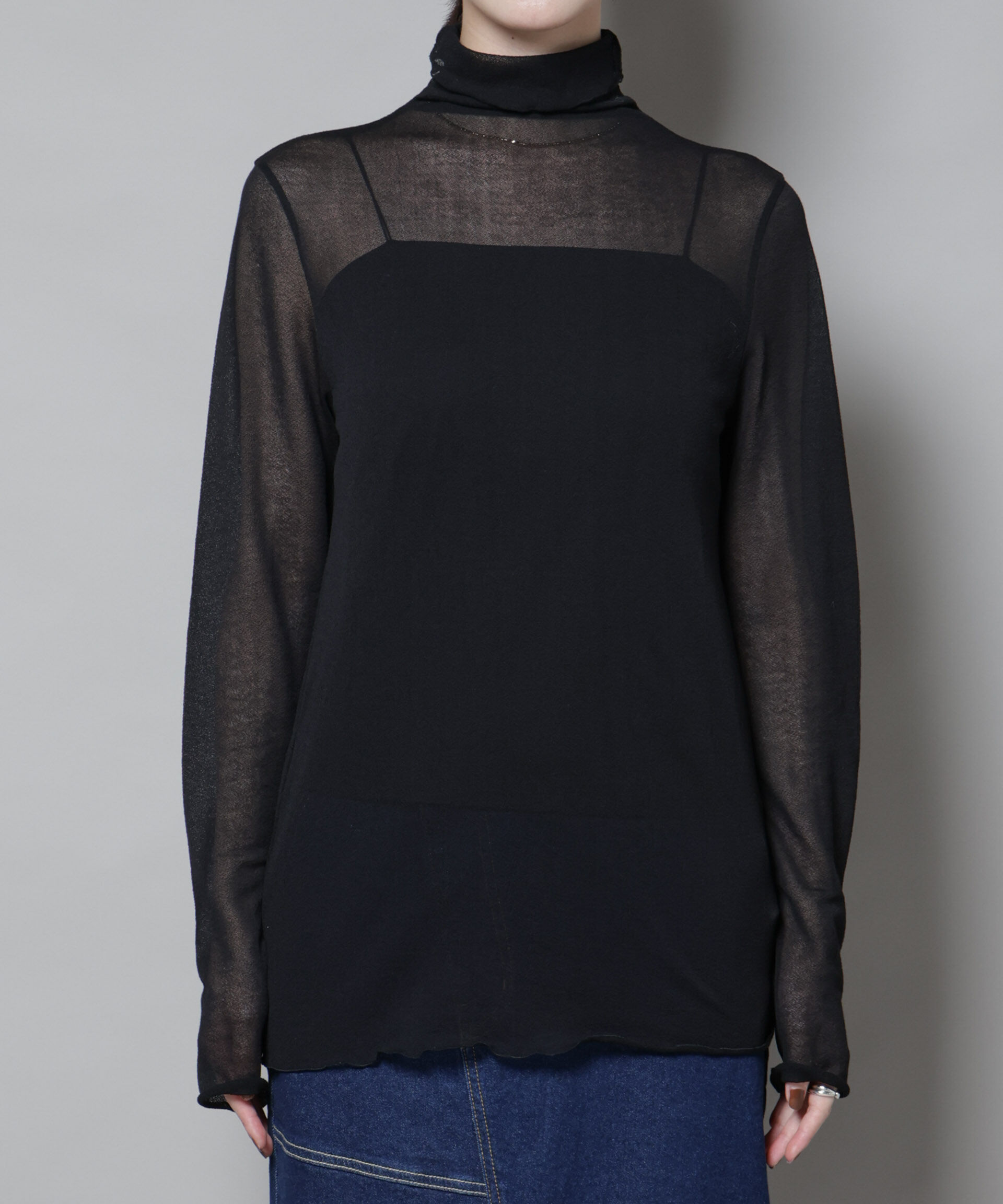 nano･universe「梨地シアータートルカットトップス」|Tシャツ・カットソー|