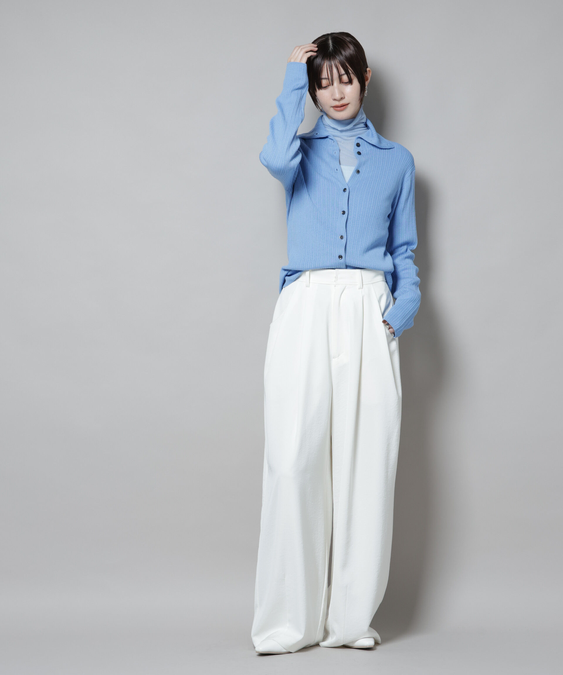 nano･universe「梨地シアータートルカットトップス」|Tシャツ・カットソー|