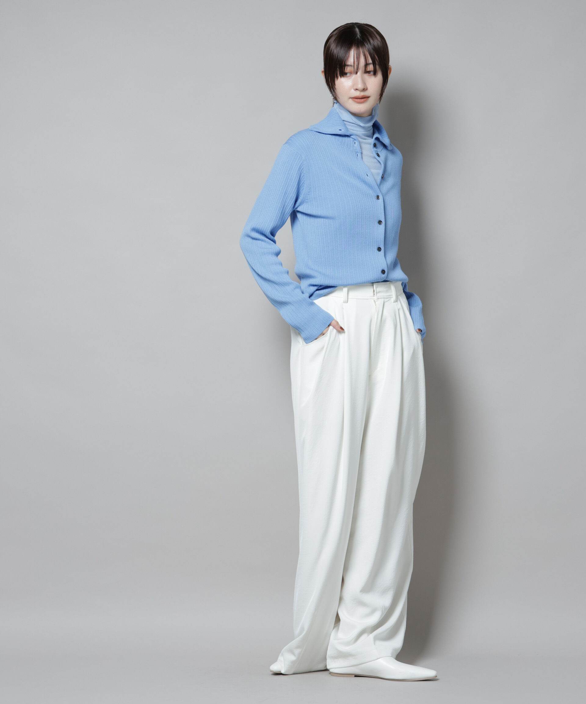 nano･universe「梨地シアータートルカットトップス」|Tシャツ・カットソー|