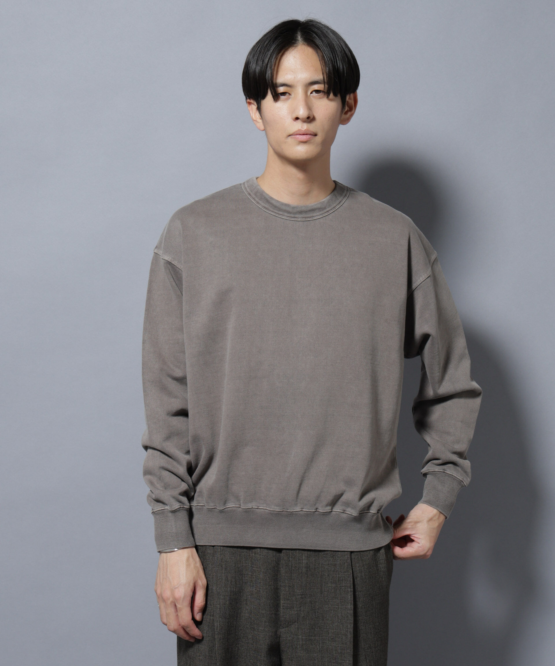 nano･universe「ヴィンテージライク クルーネックスウェット」|Tシャツ・カットソー|ブラウン