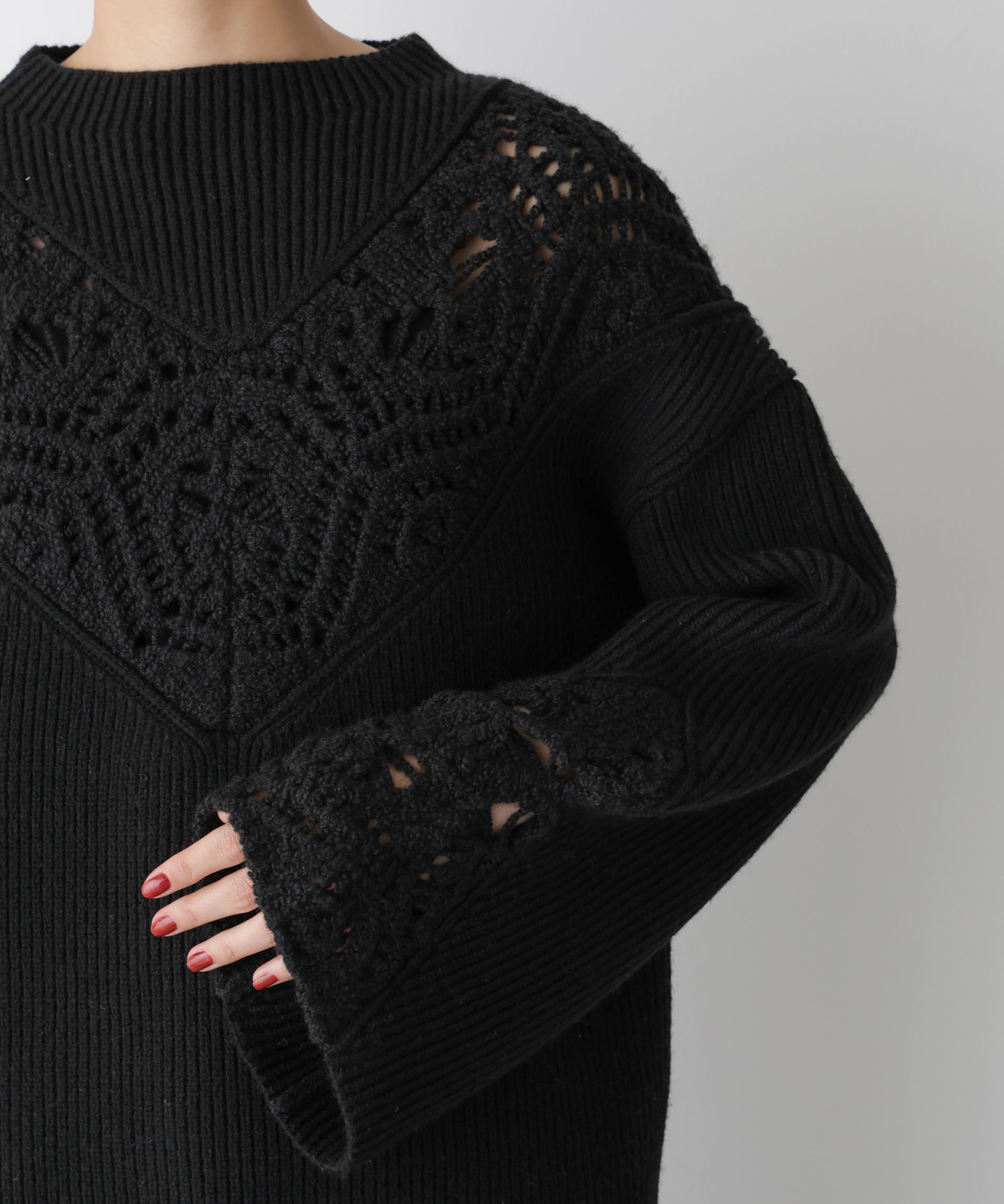  「「STEVELOUR」レースモチーフフレア袖ニット」|ニット・セーター|