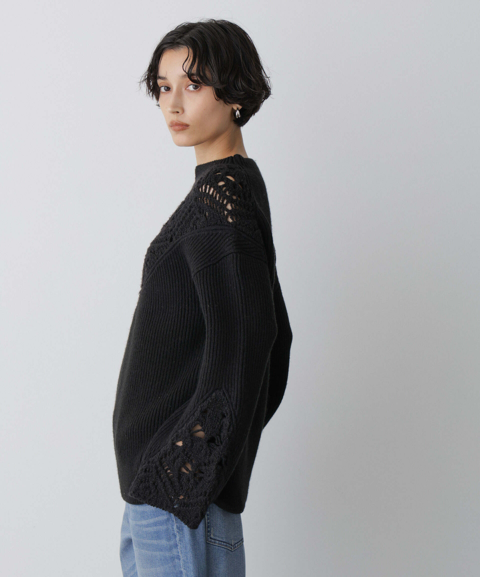  「「STEVELOUR」レースモチーフフレア袖ニット」|ニット・セーター|