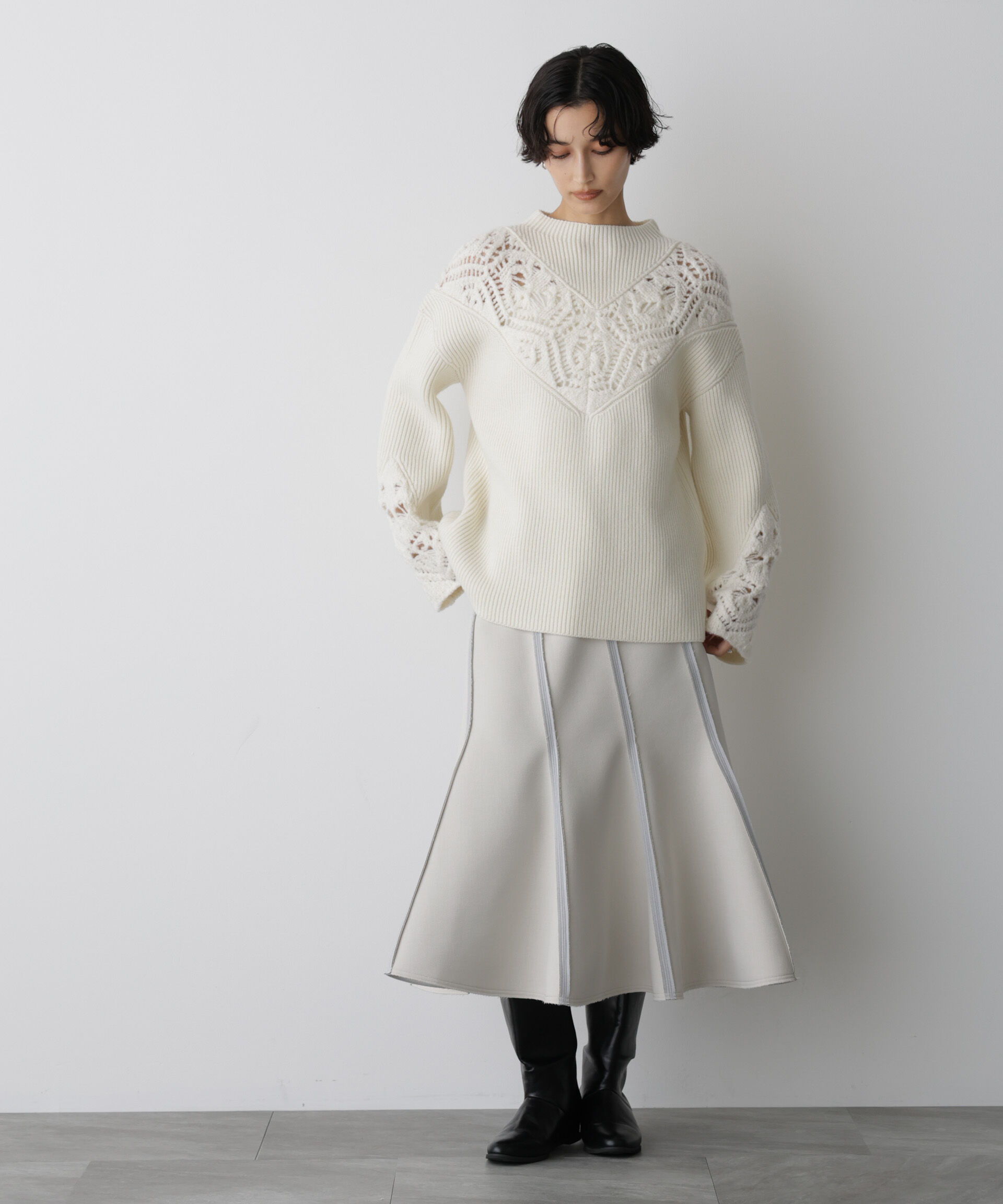  「「STEVELOUR」レースモチーフフレア袖ニット」|ニット・セーター|