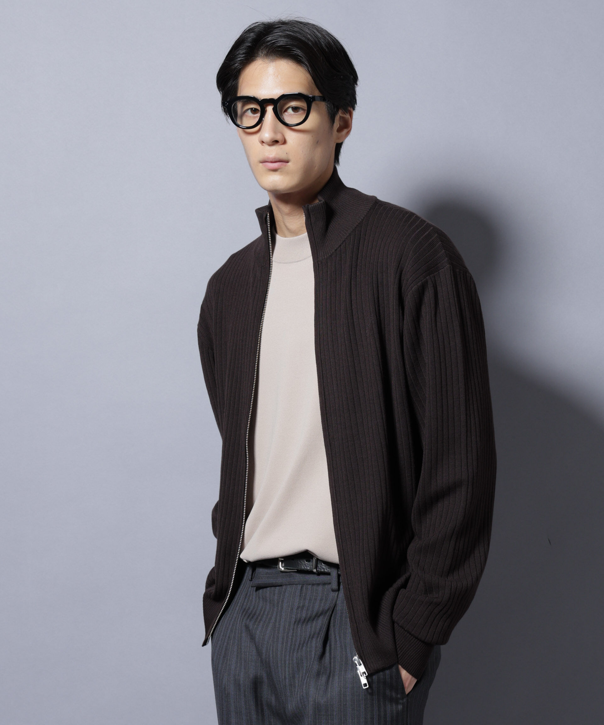 nano･universe「CICA&UVカット リブドライバーズニット」|ニット・セーター|