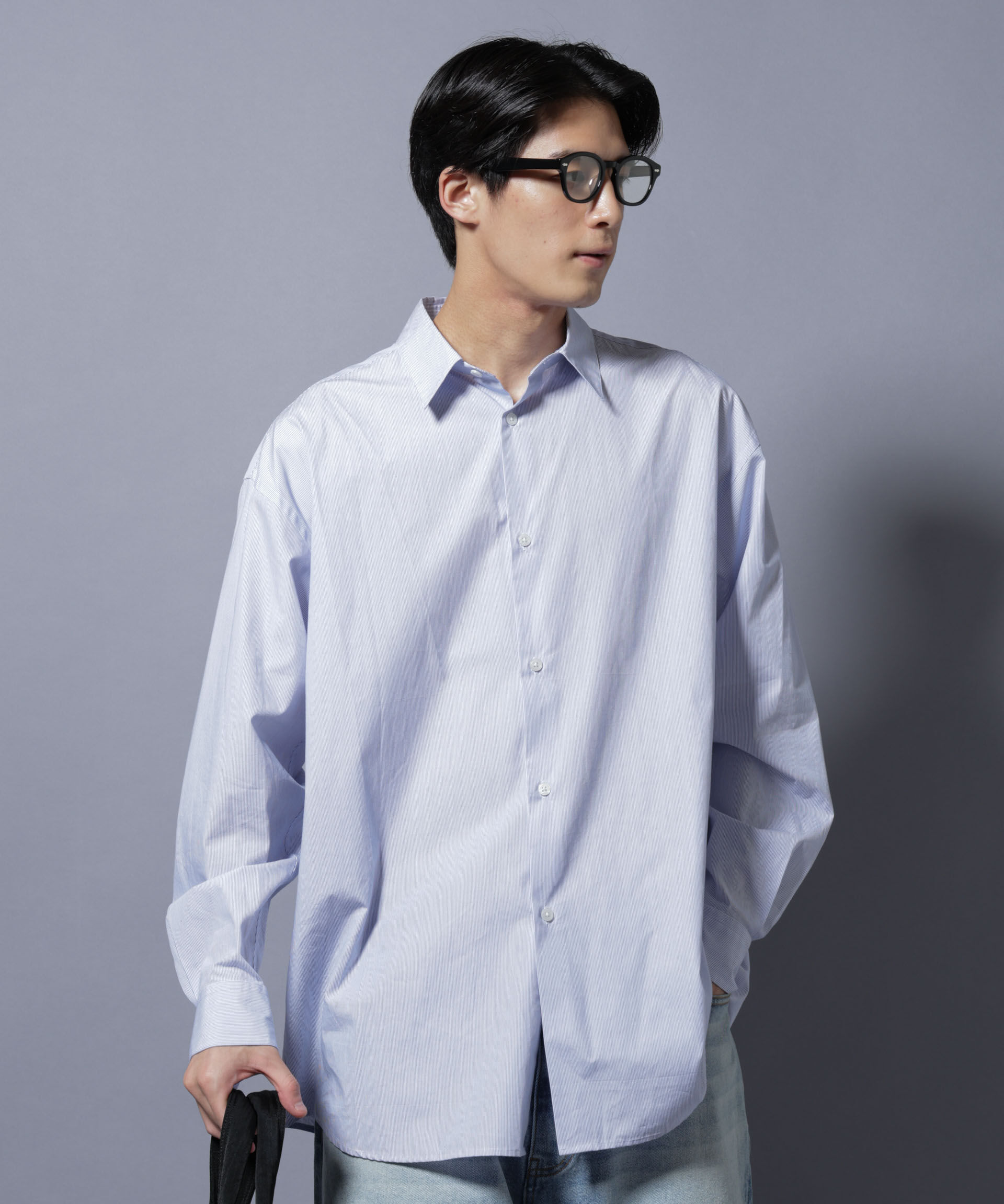 nano･universe「｢SIDOGRAS-SIDOPOPEL｣ マイクロストライプシャツ」|シャツ・ブラウス|ブルー