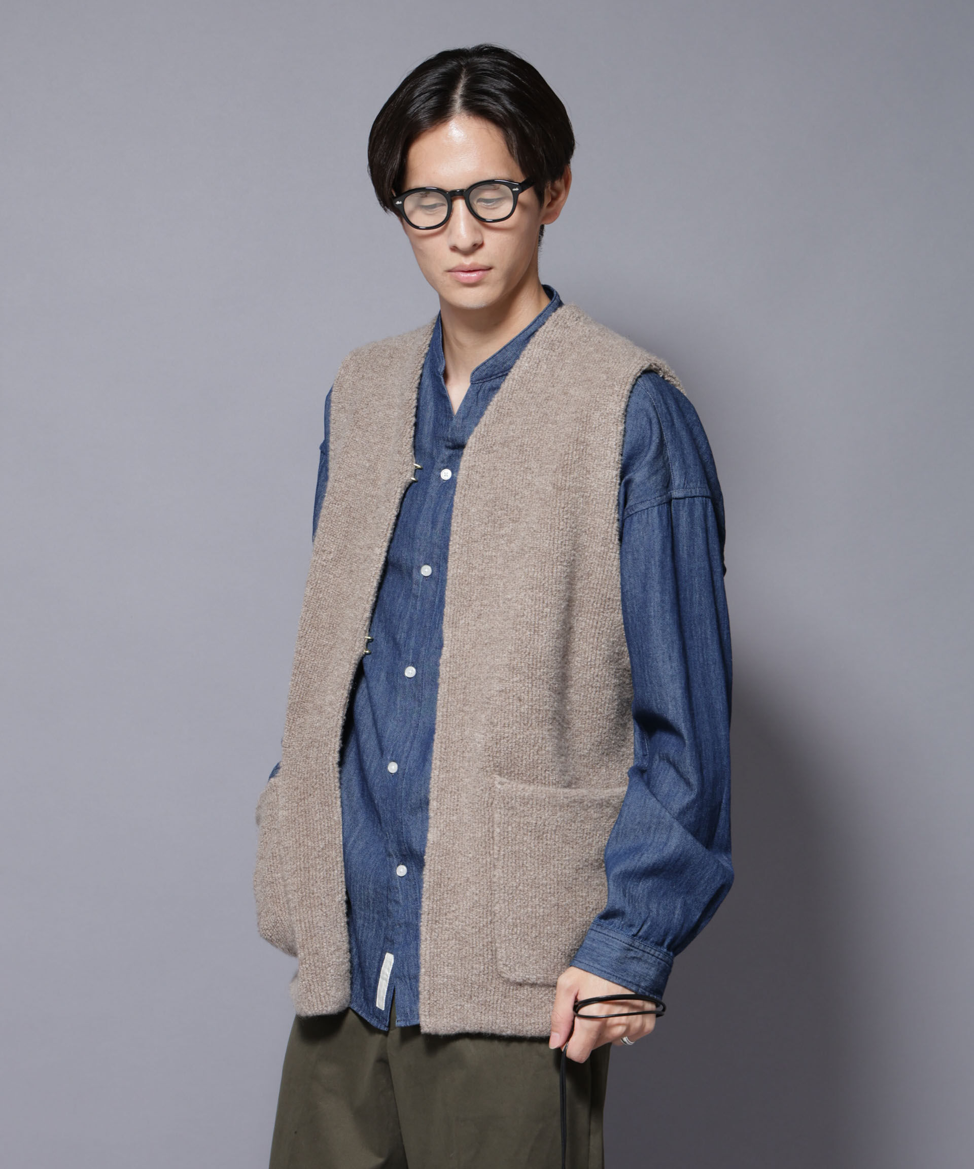 nano･universe「W/Acパイル オルタナティブベスト」|ニット・セーター|