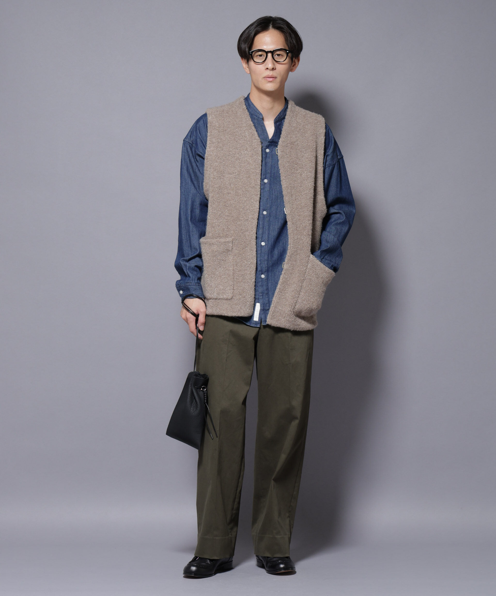 nano･universe「W/Acパイル オルタナティブベスト」|ニット・セーター|