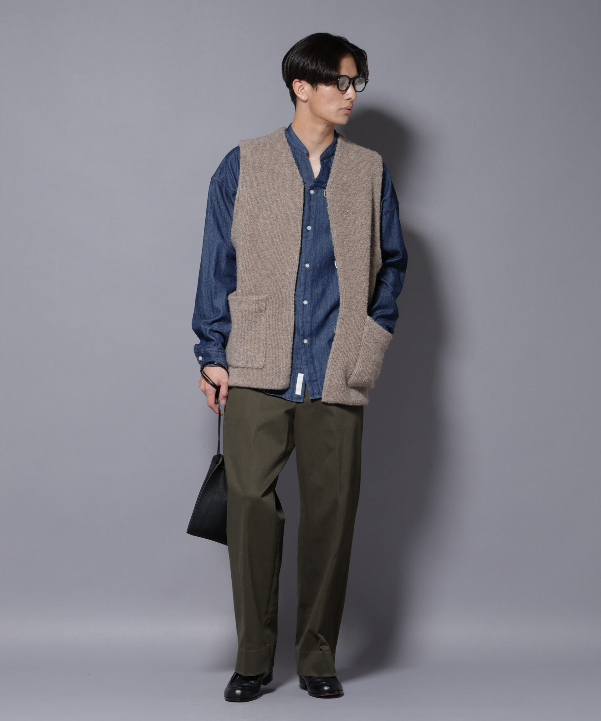 nano･universe「W/Acパイル オルタナティブベスト」|ニット・セーター|