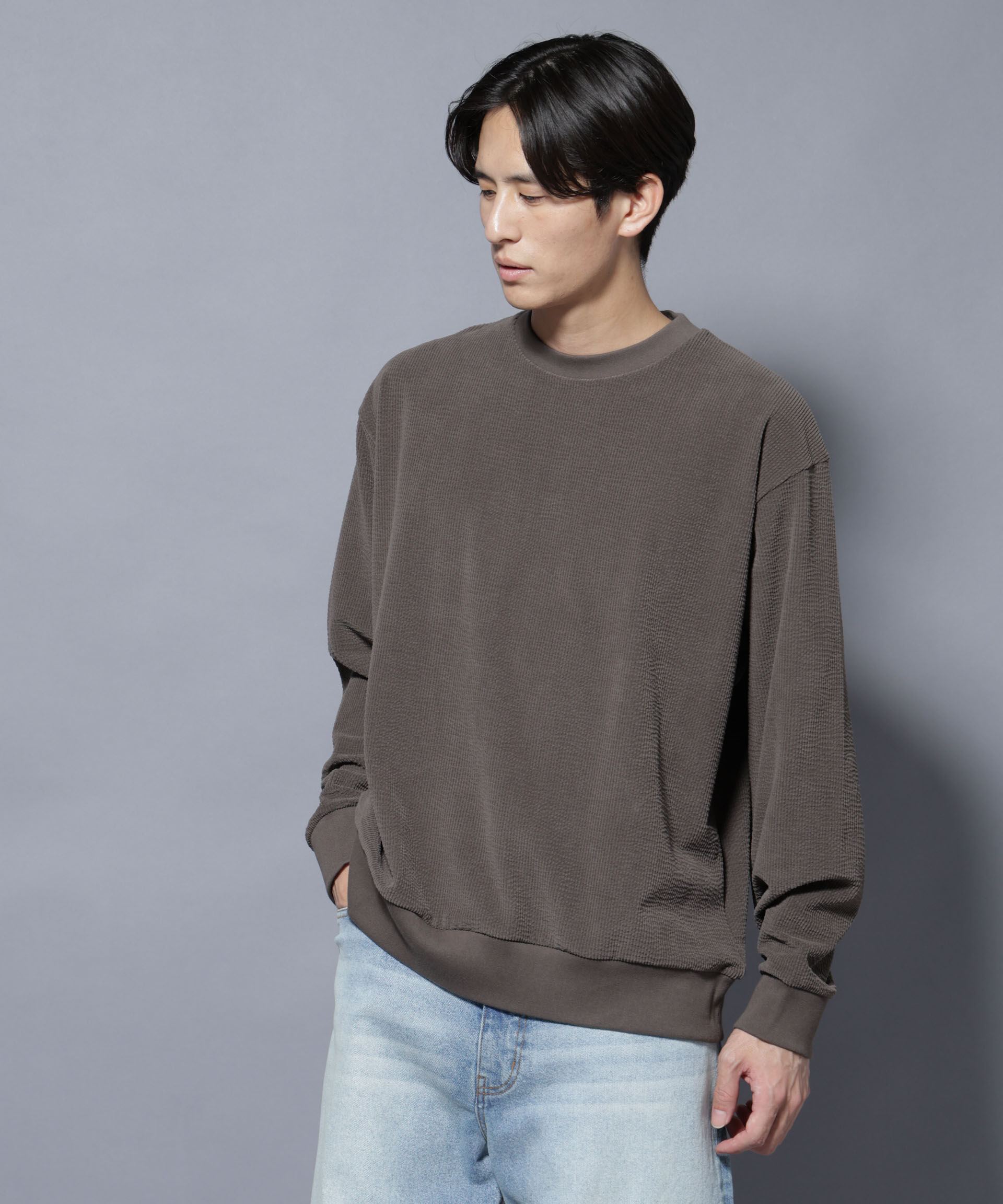 nano･universe「モールJQDコーデュロイクルーネックプルオーバー」|Tシャツ・カットソー|