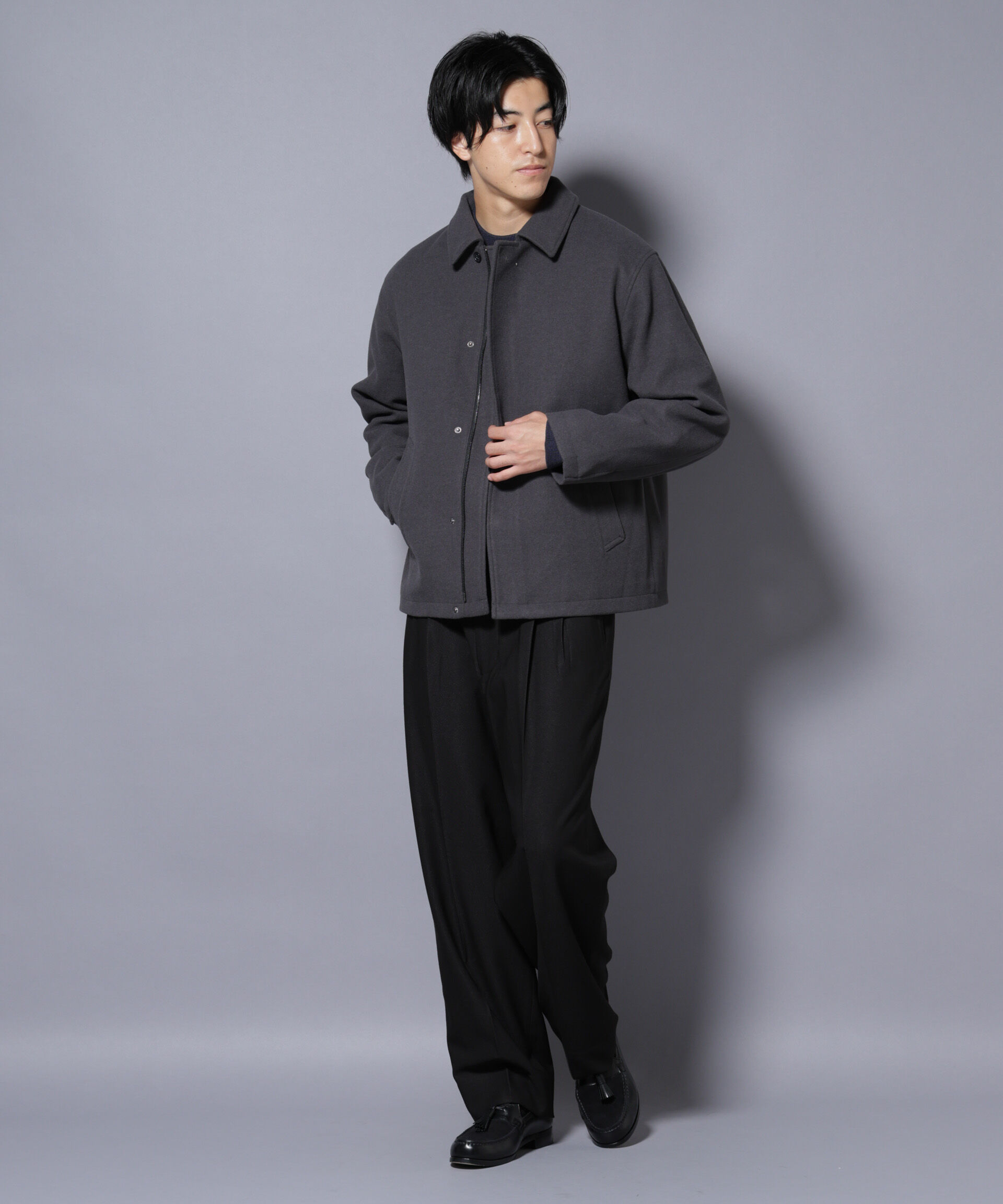 nano･universe「テックメルトンショートブルゾン」|ブルゾン・スタジャン|