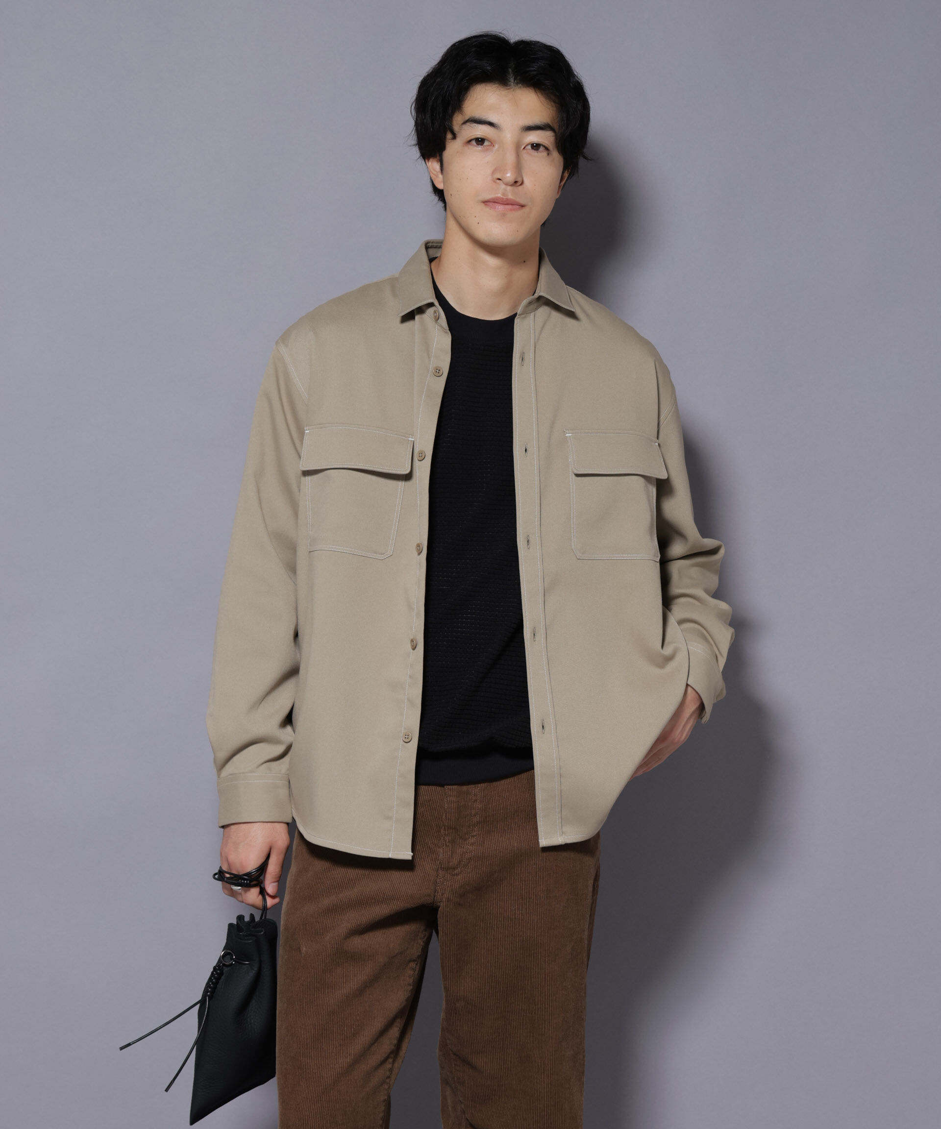 nano･universe「ストレッチツイルフラップポケットシャツ」|シャツ・ブラウス|